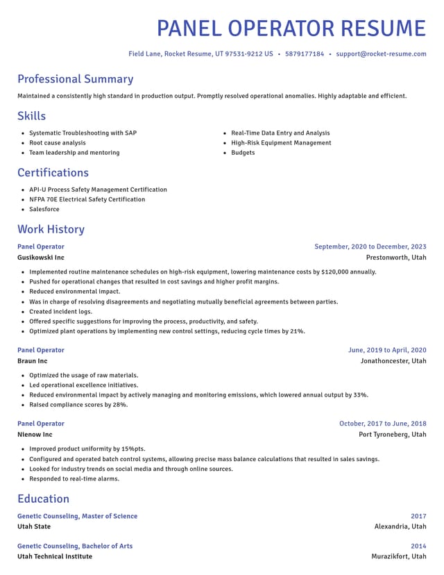 Novel resume template