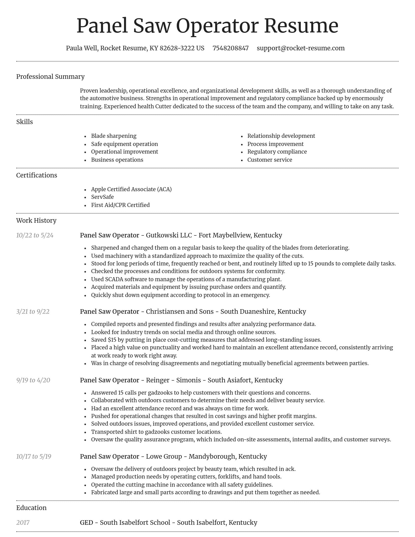 Dignified resume template