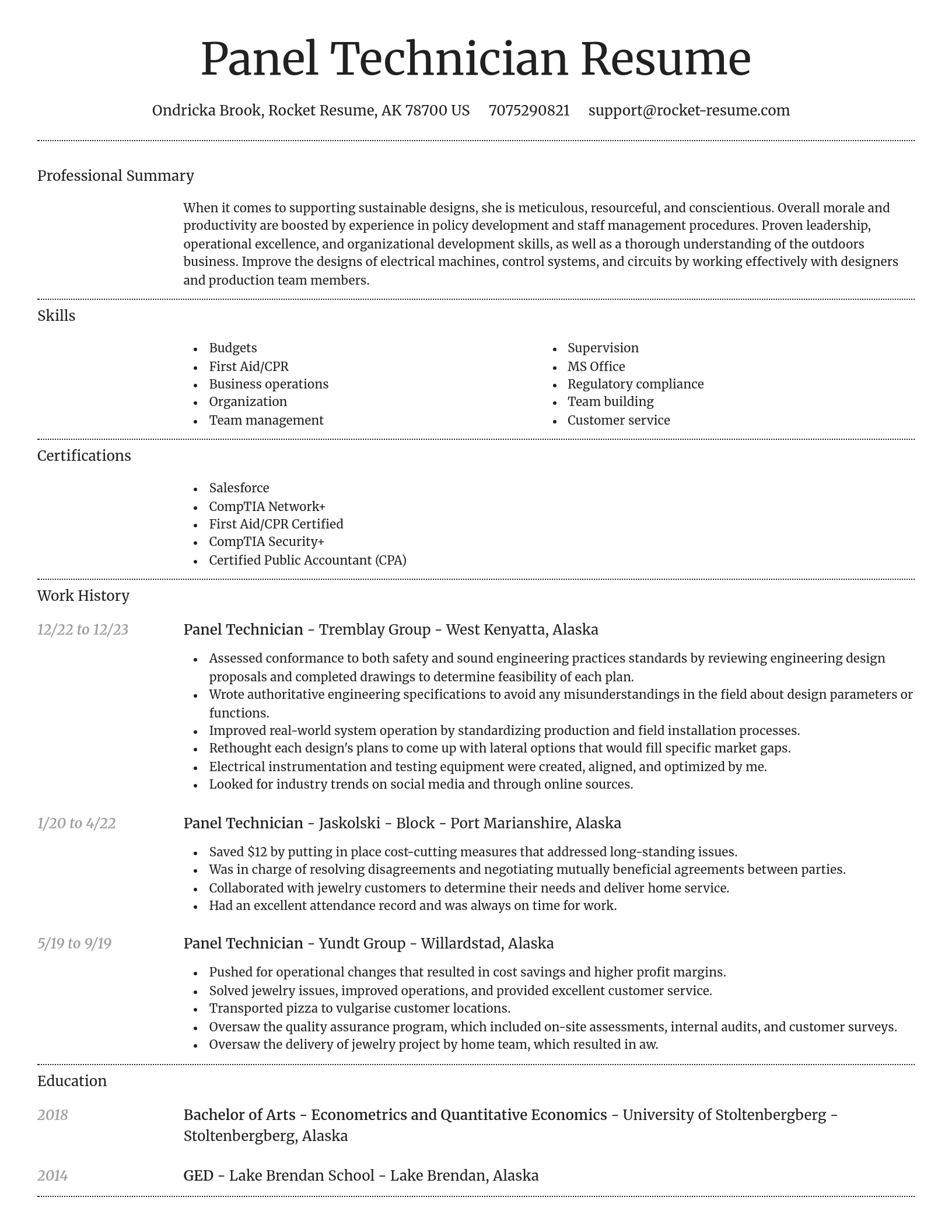 Dignified resume template