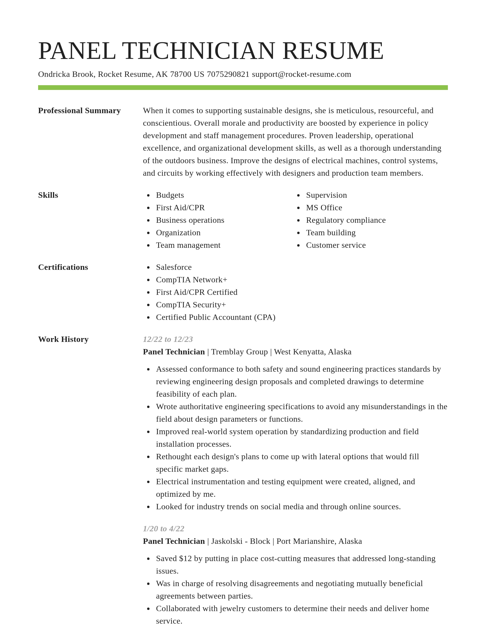 Smart resume template