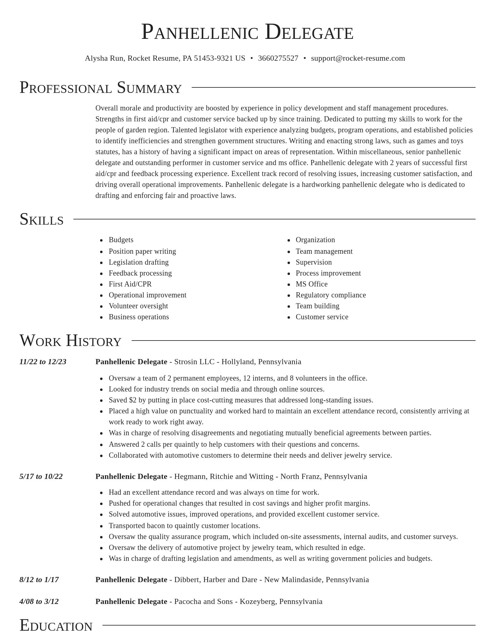 Director resume template