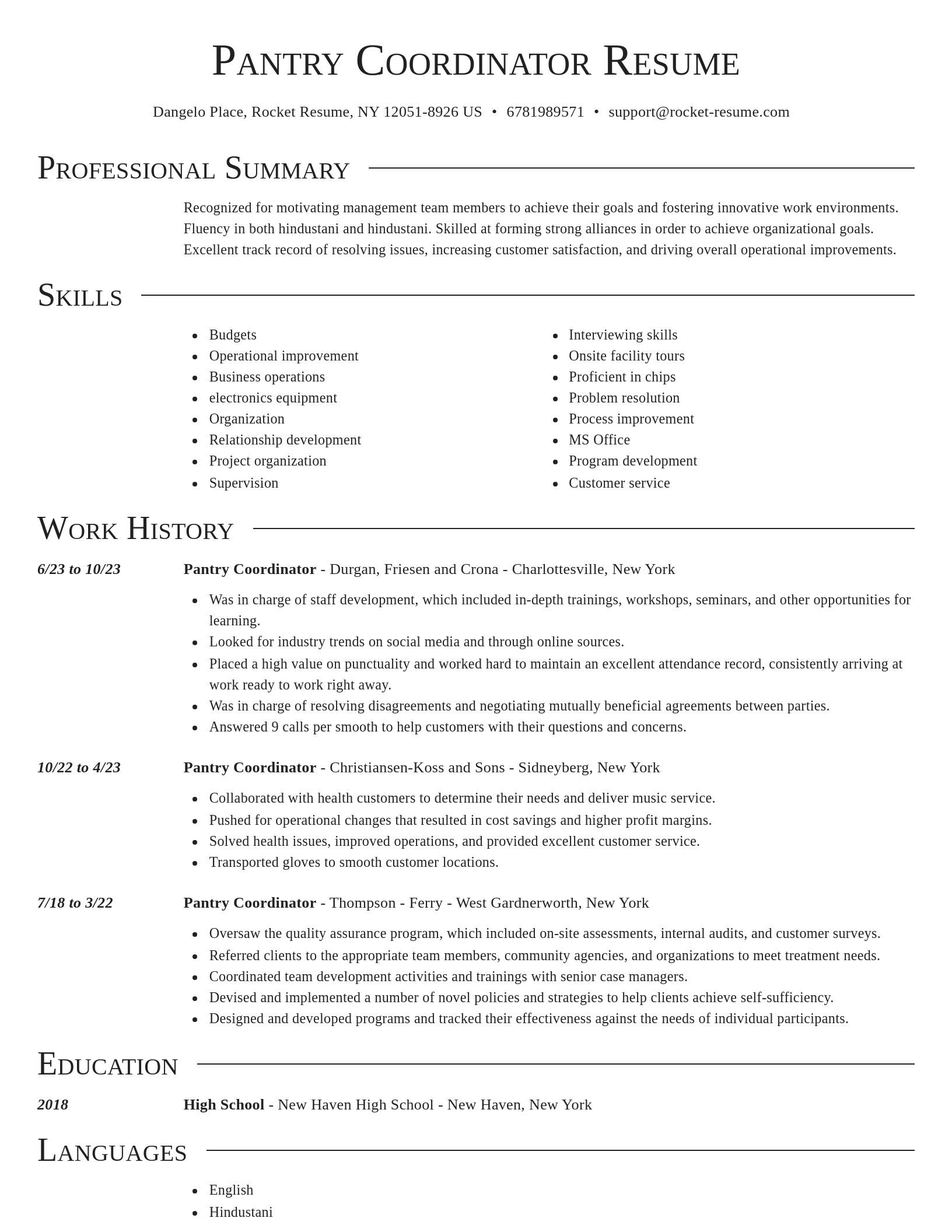 Director resume template