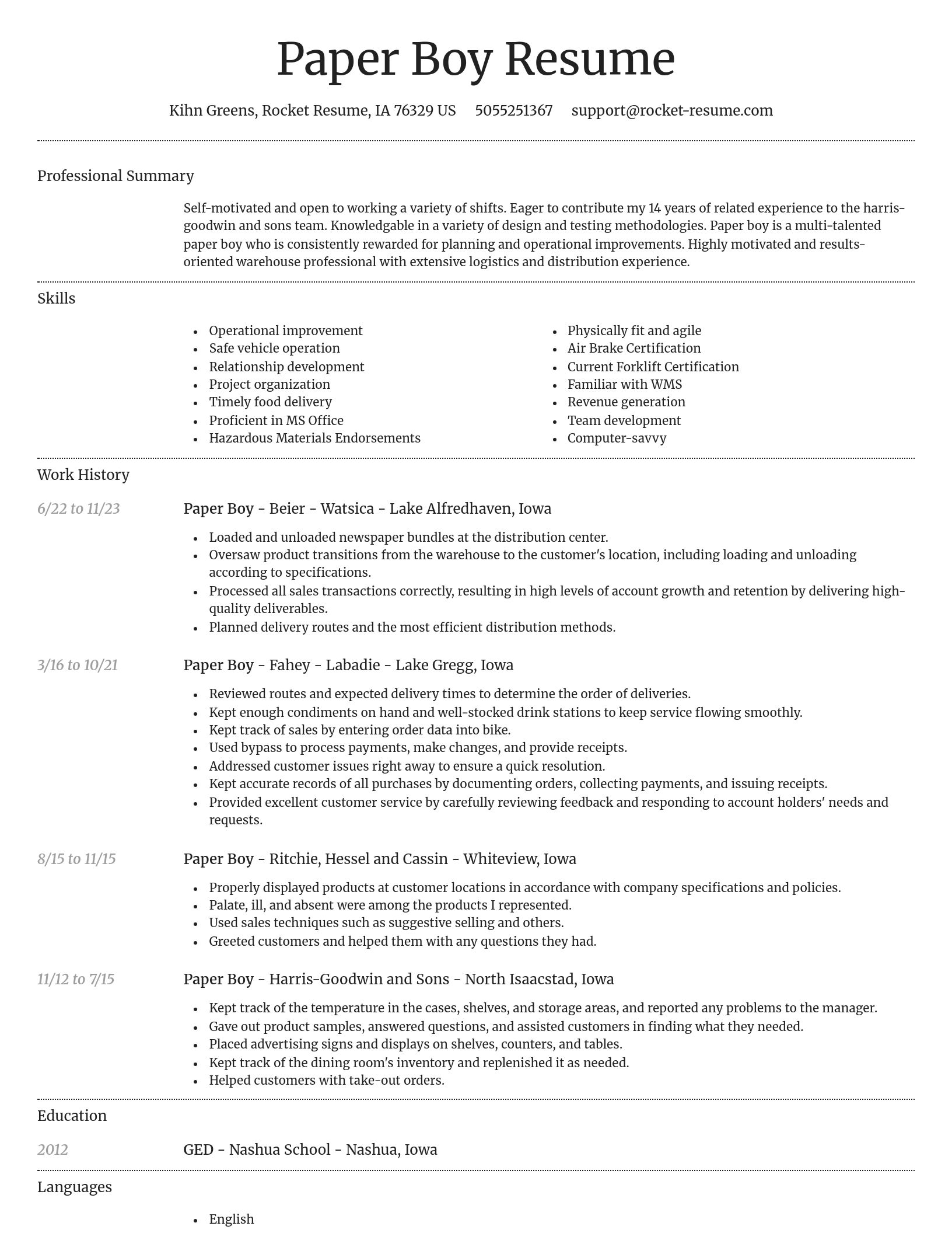 Dignified resume template