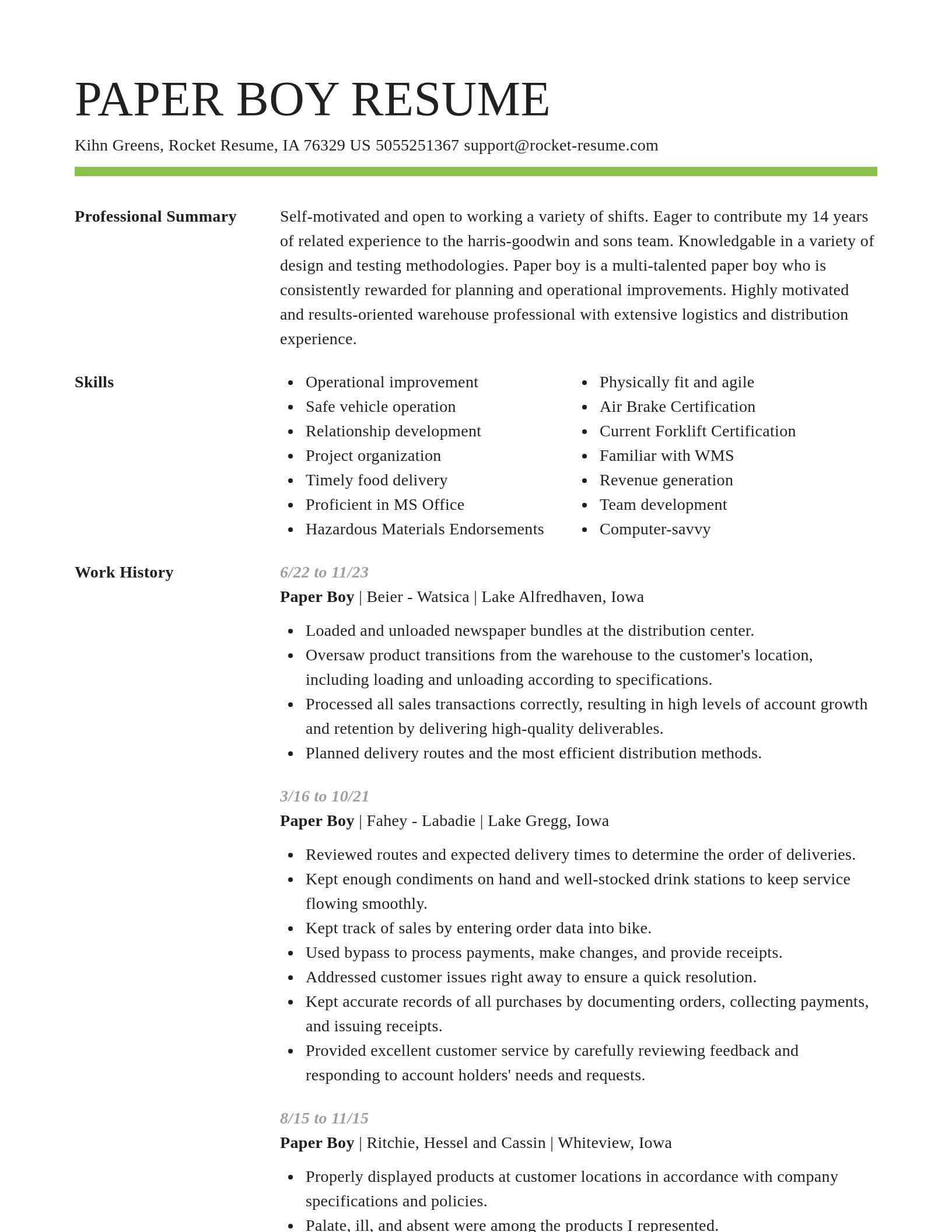 Smart resume template