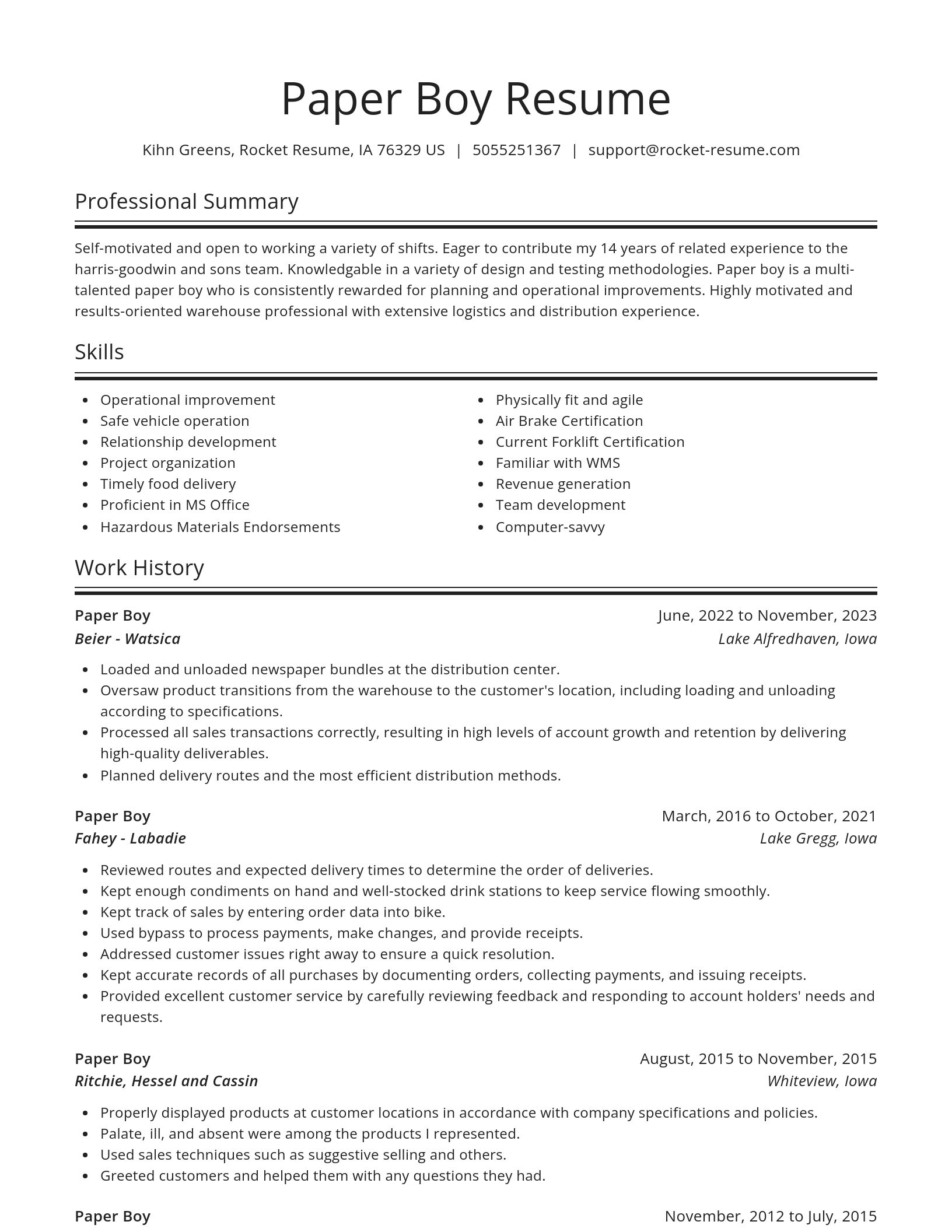 Spotlight resume template