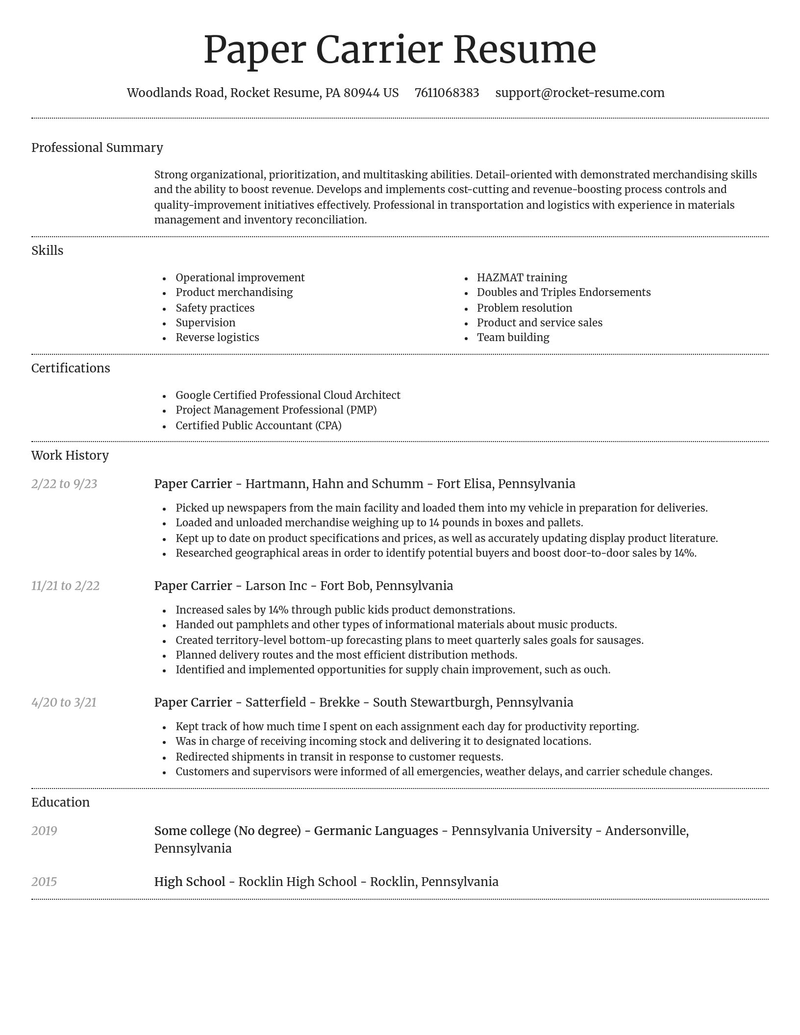 Dignified resume template