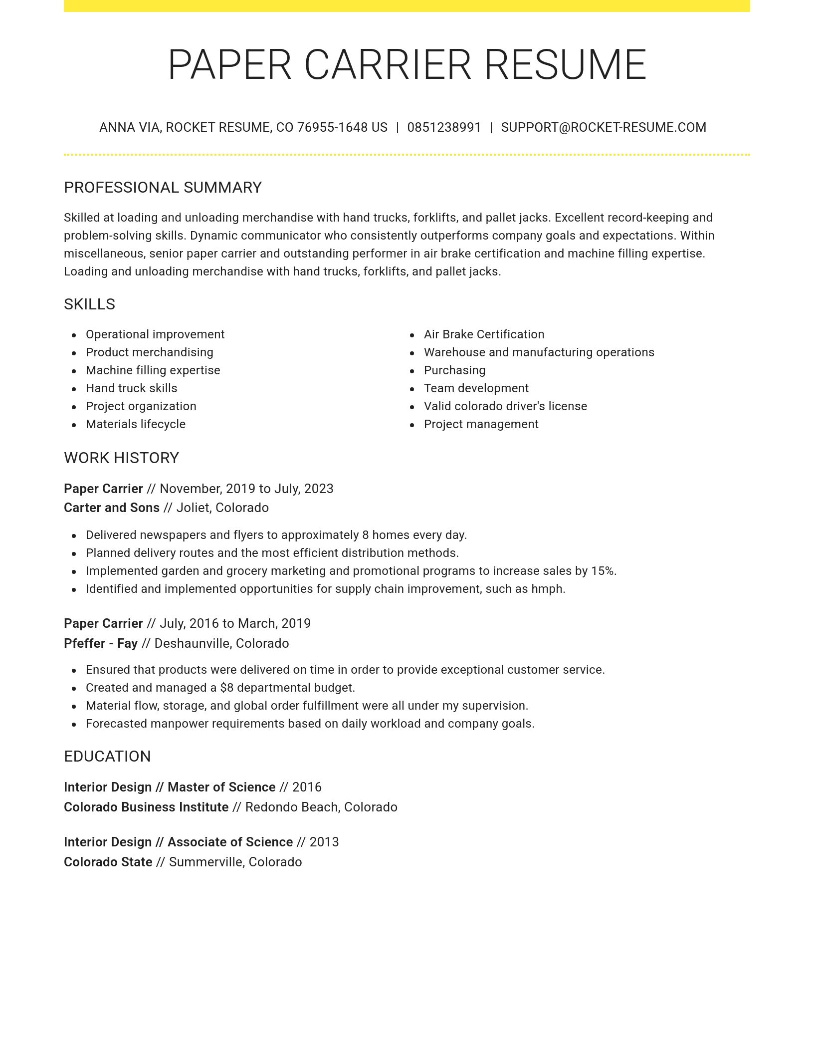 Grand resume template