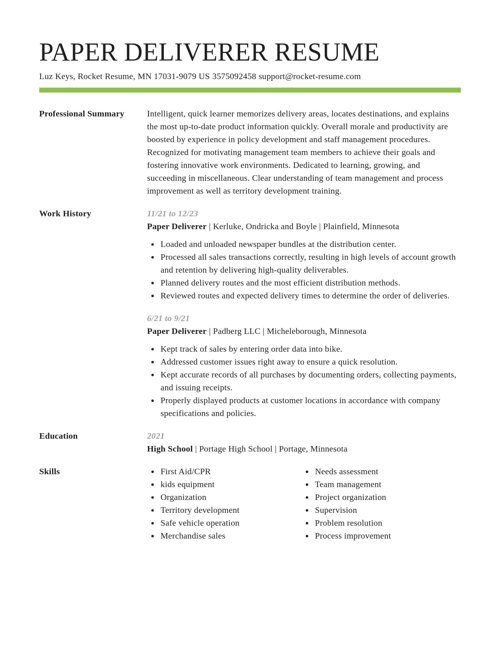Smart resume template
