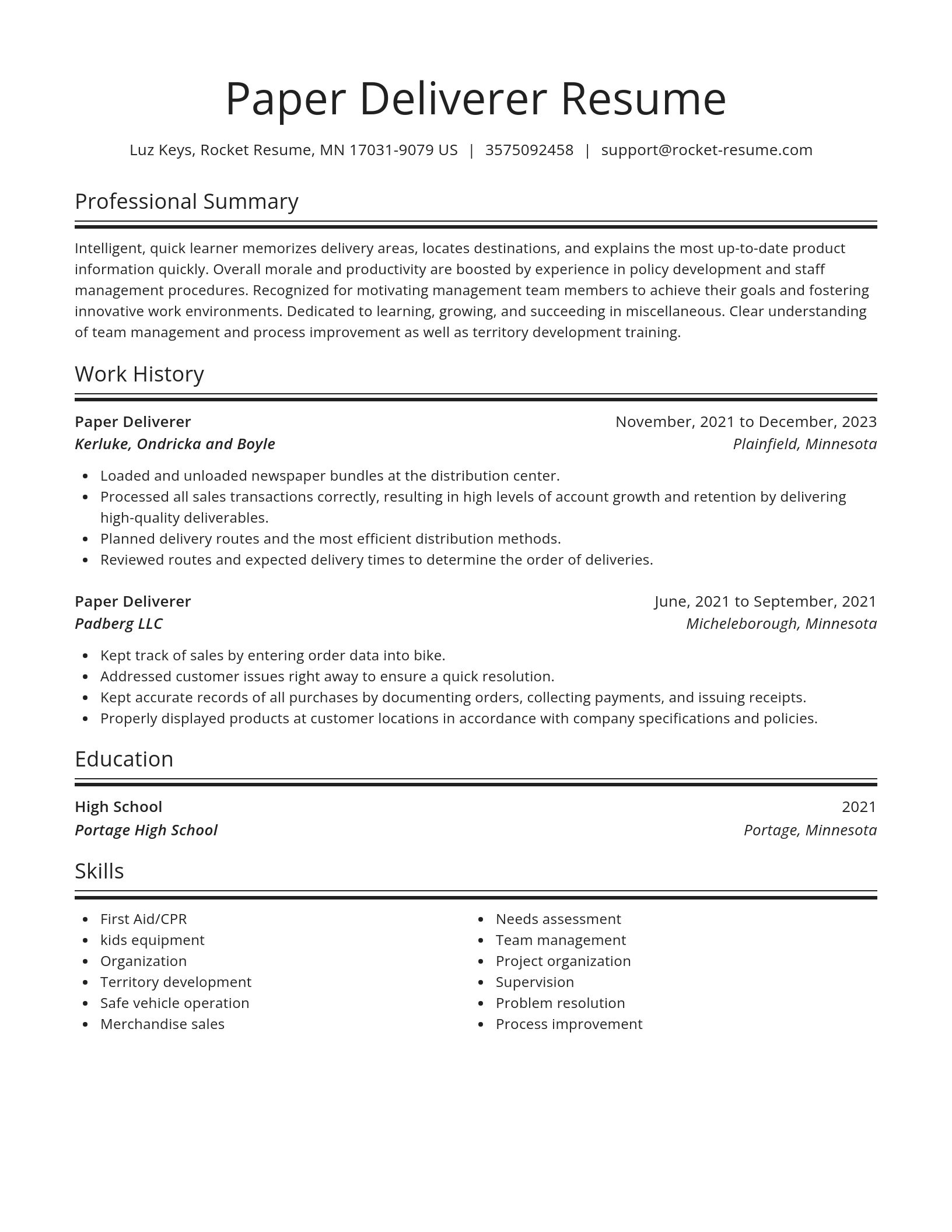 Spotlight resume template
