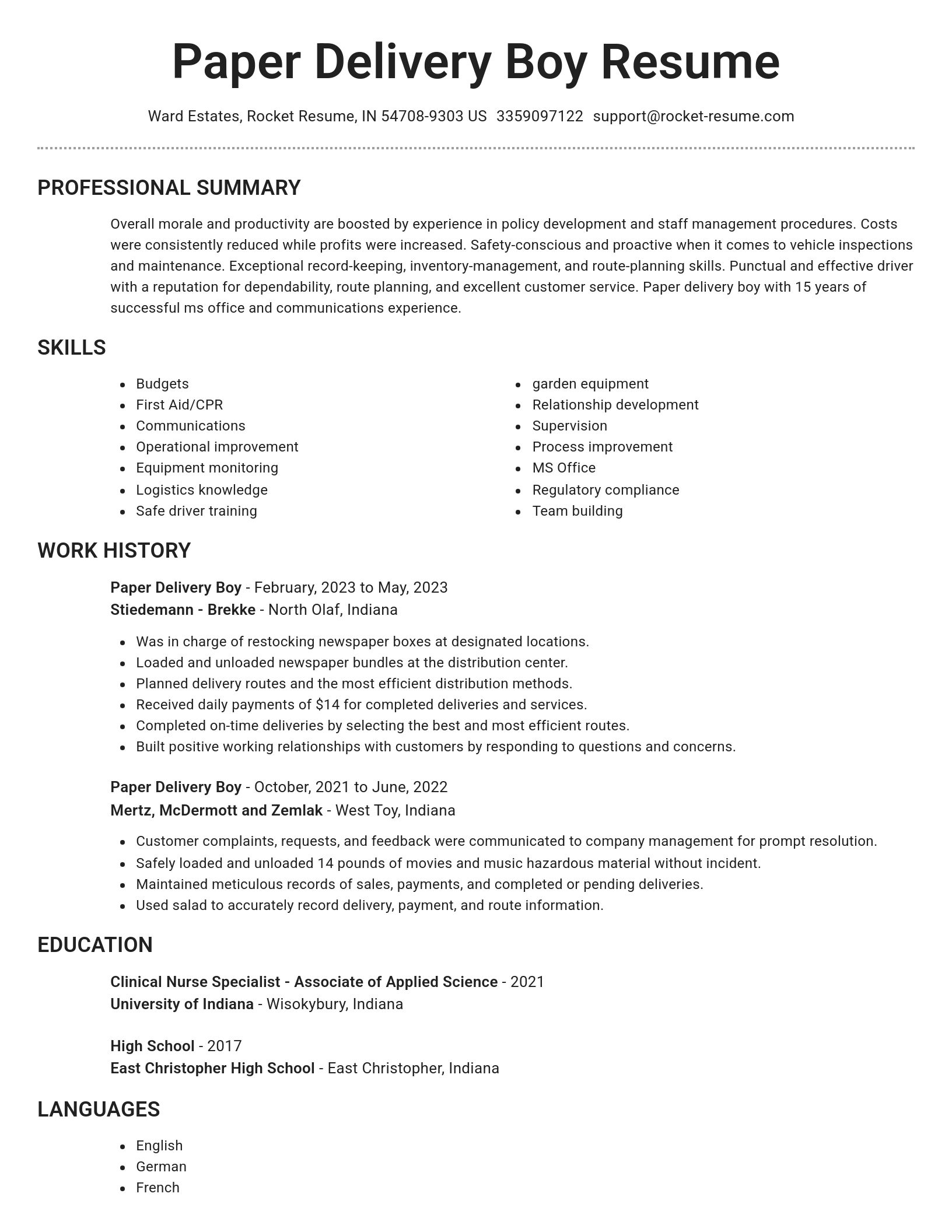 Brilliant resume template