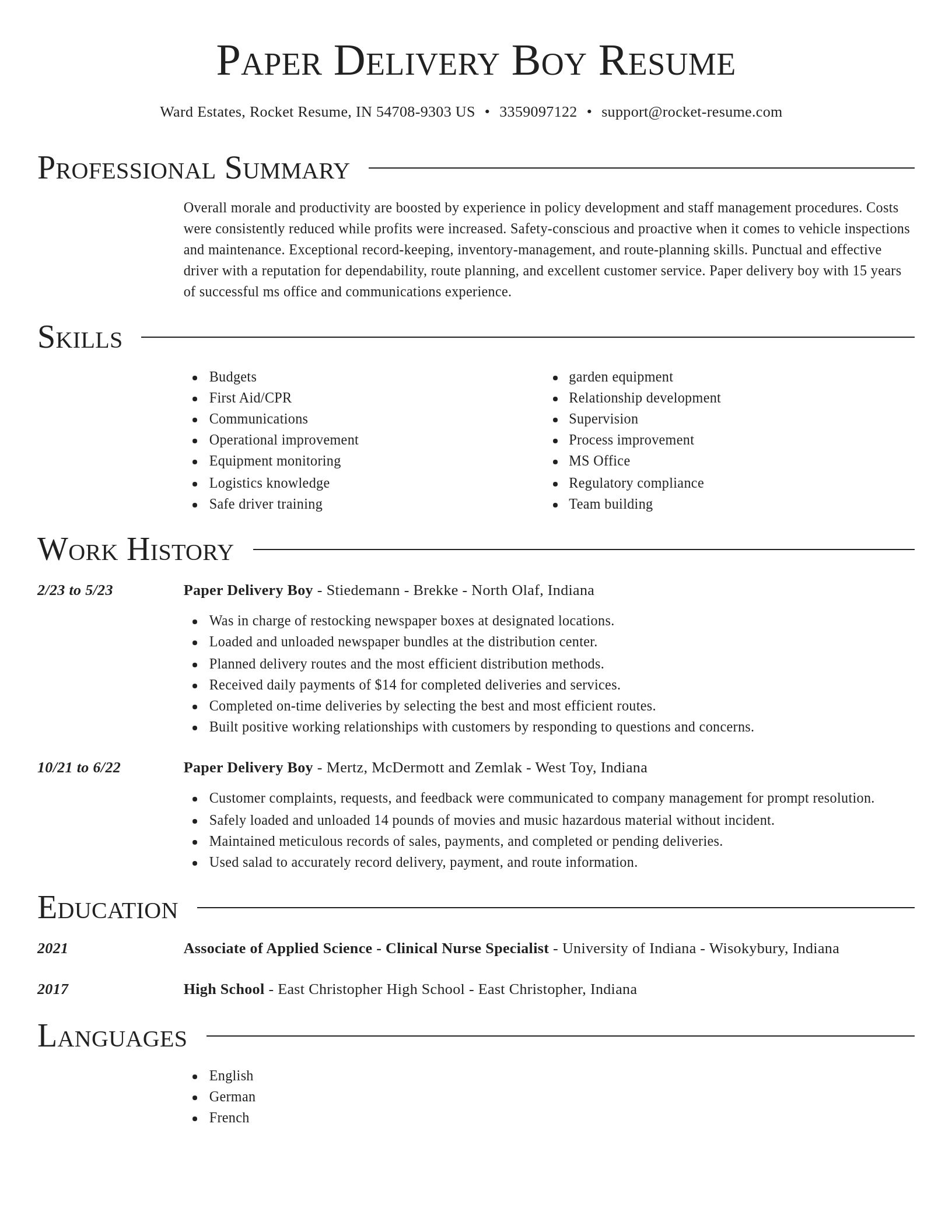 Director resume template