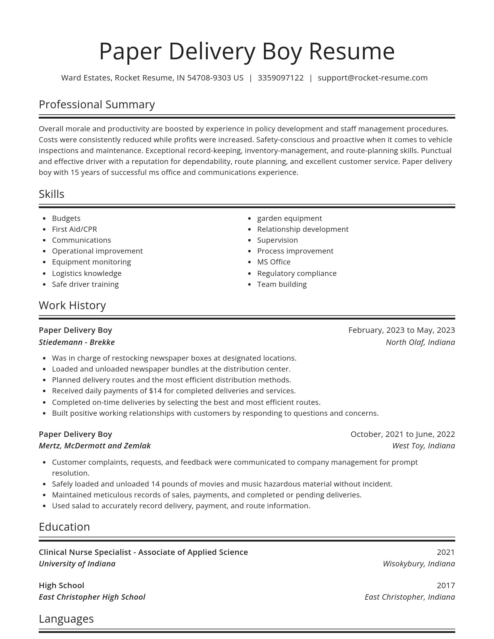 Spotlight resume template