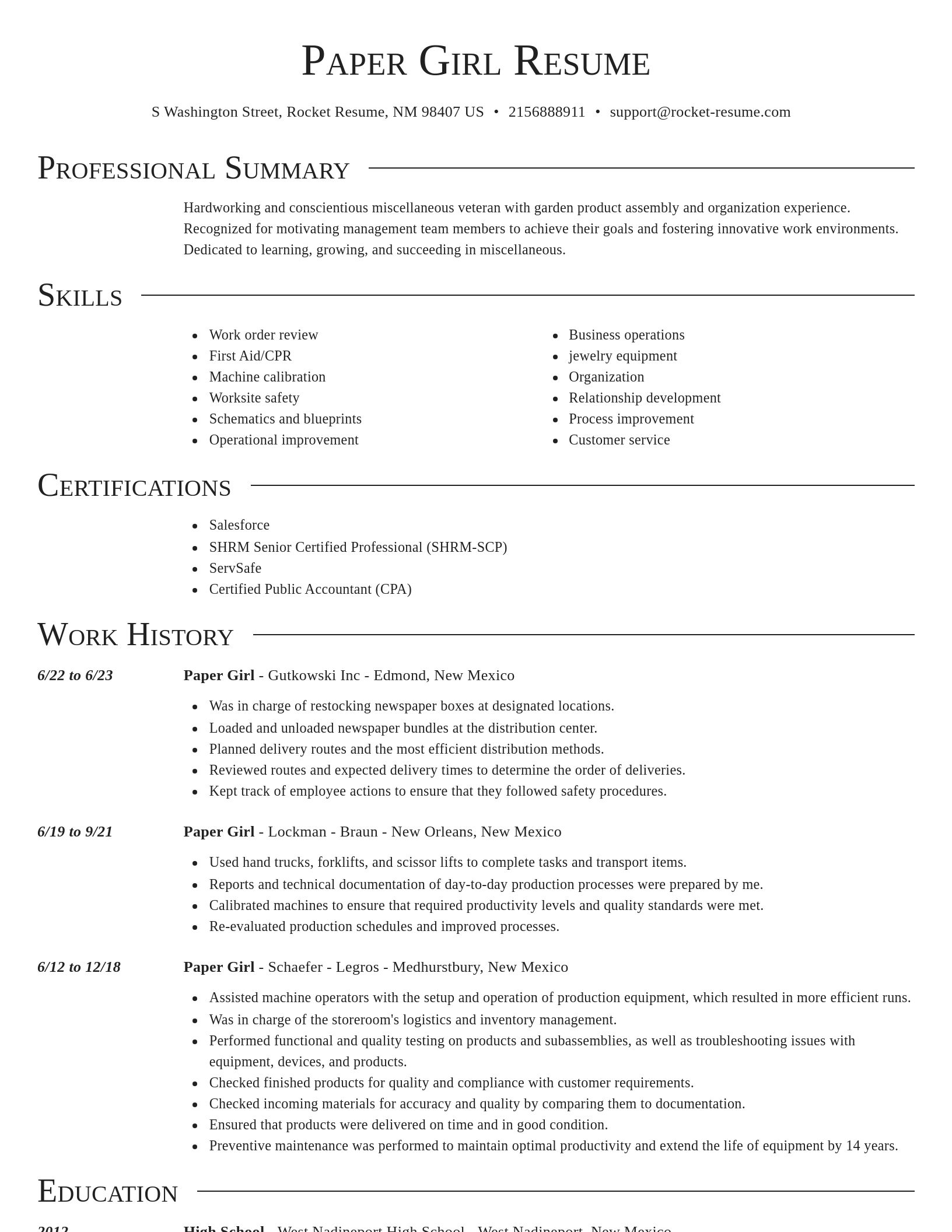 Director resume template