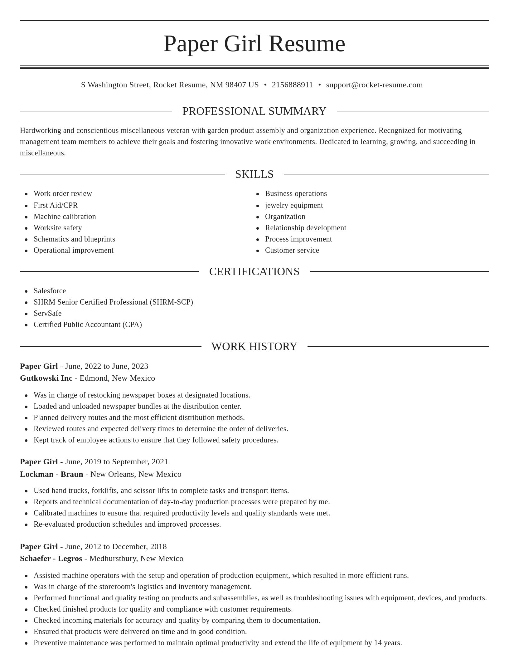 Elegant resume template