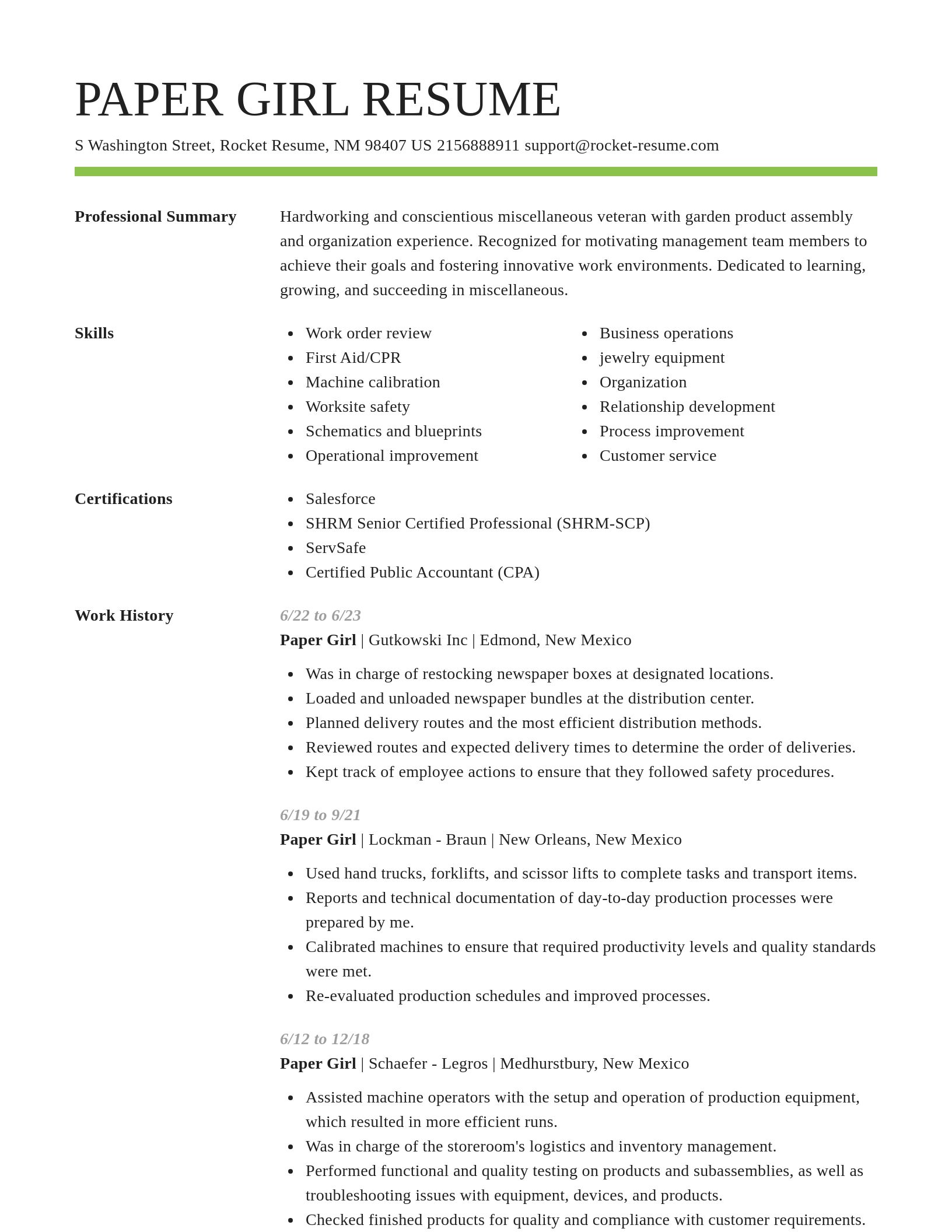 Smart resume template