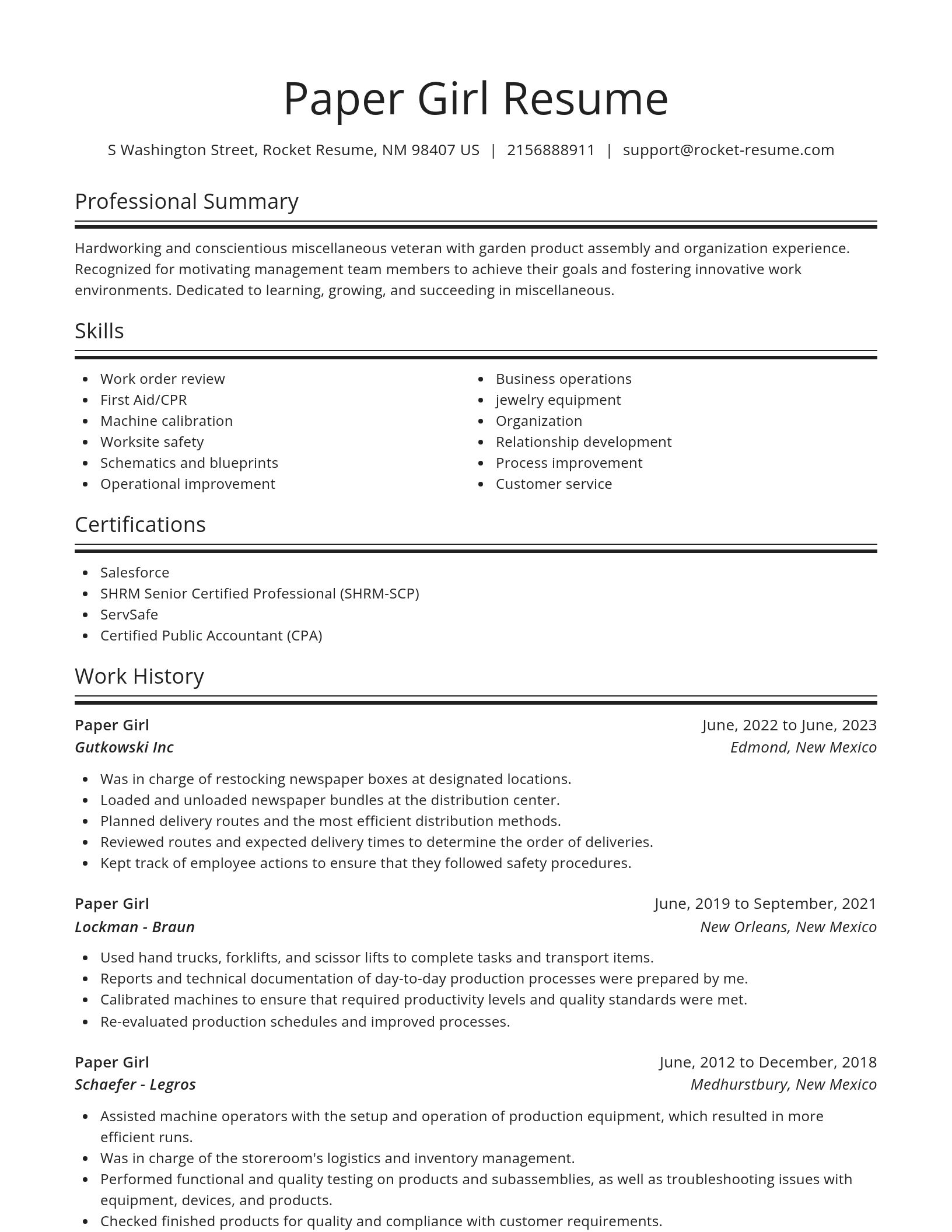 Spotlight resume template