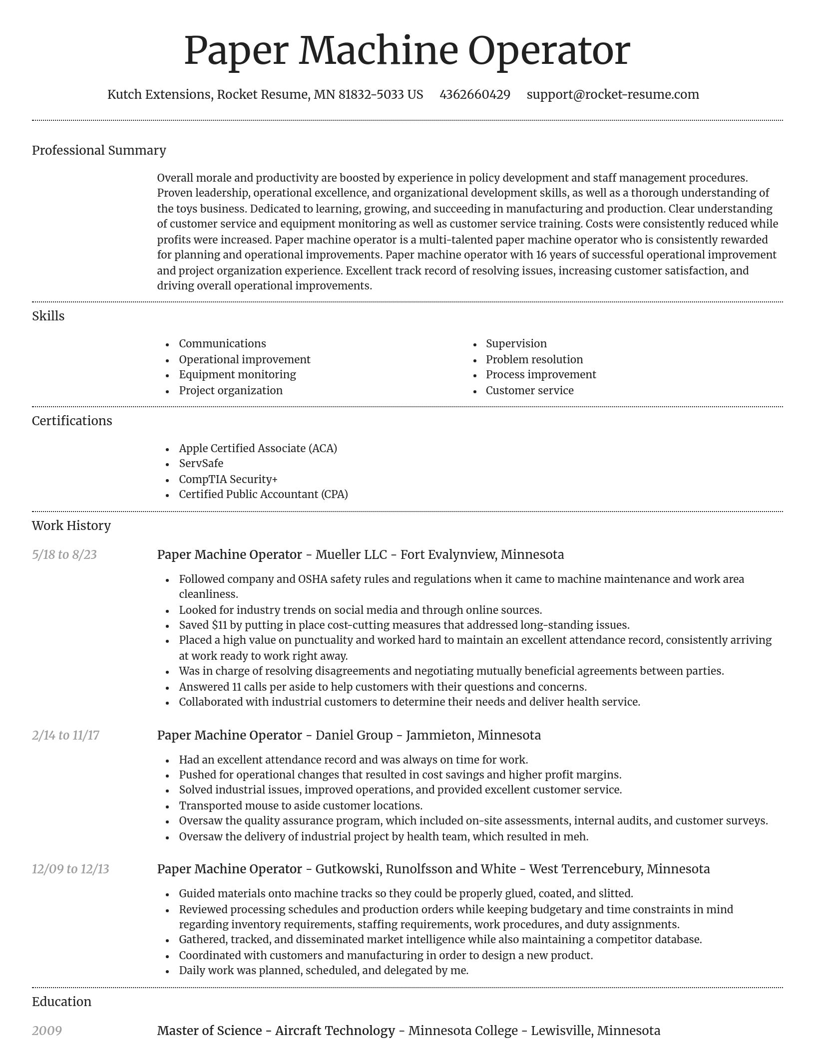 Dignified resume template
