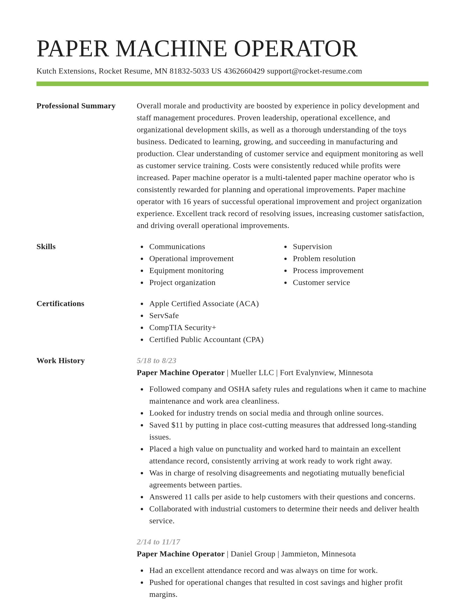 Smart resume template