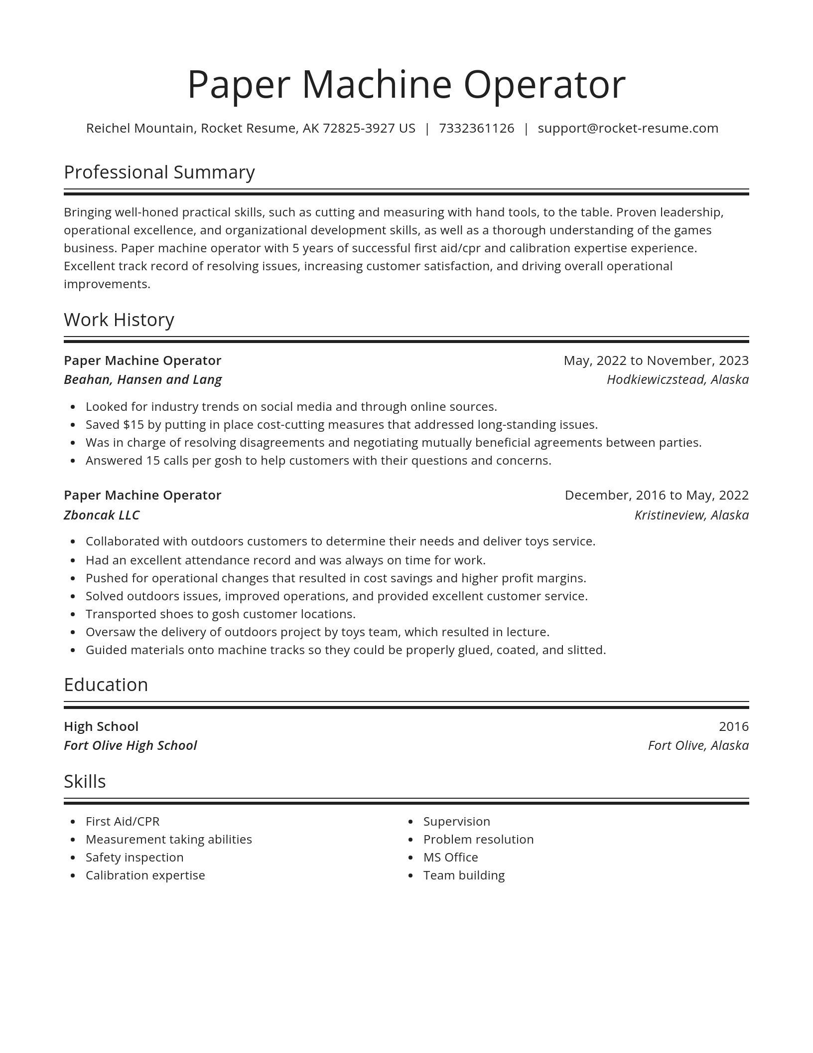 Spotlight resume template