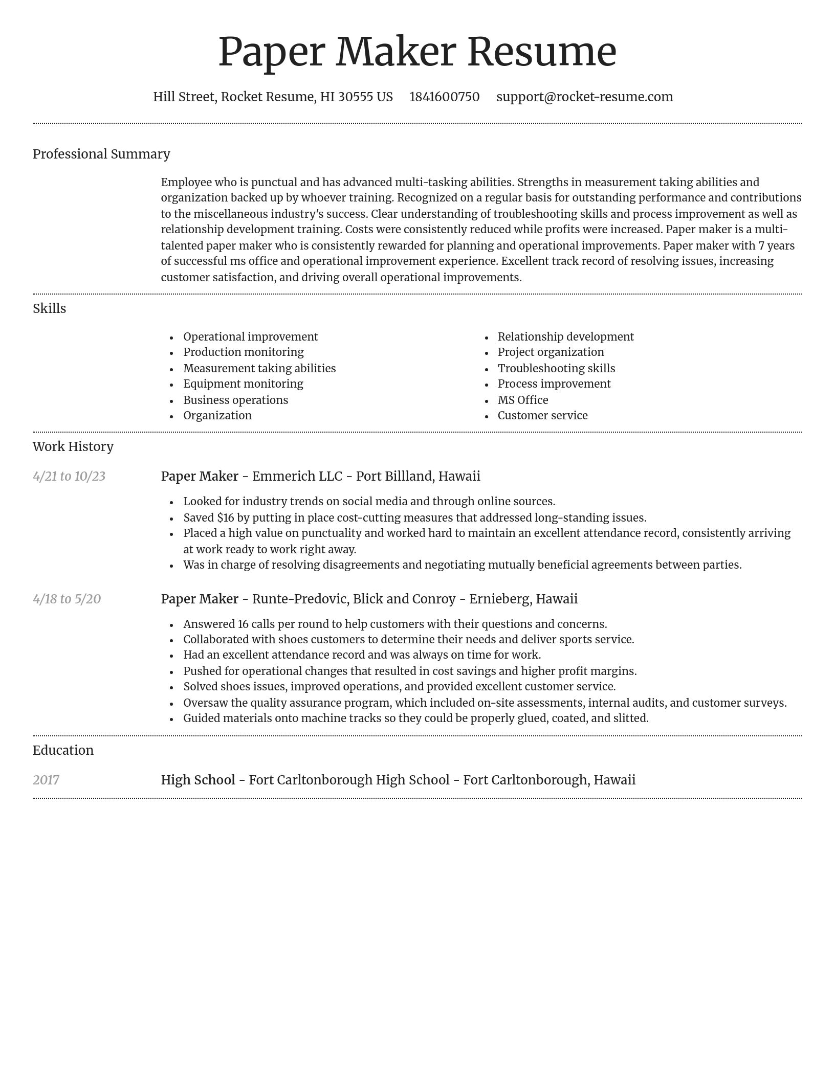 Dignified resume template