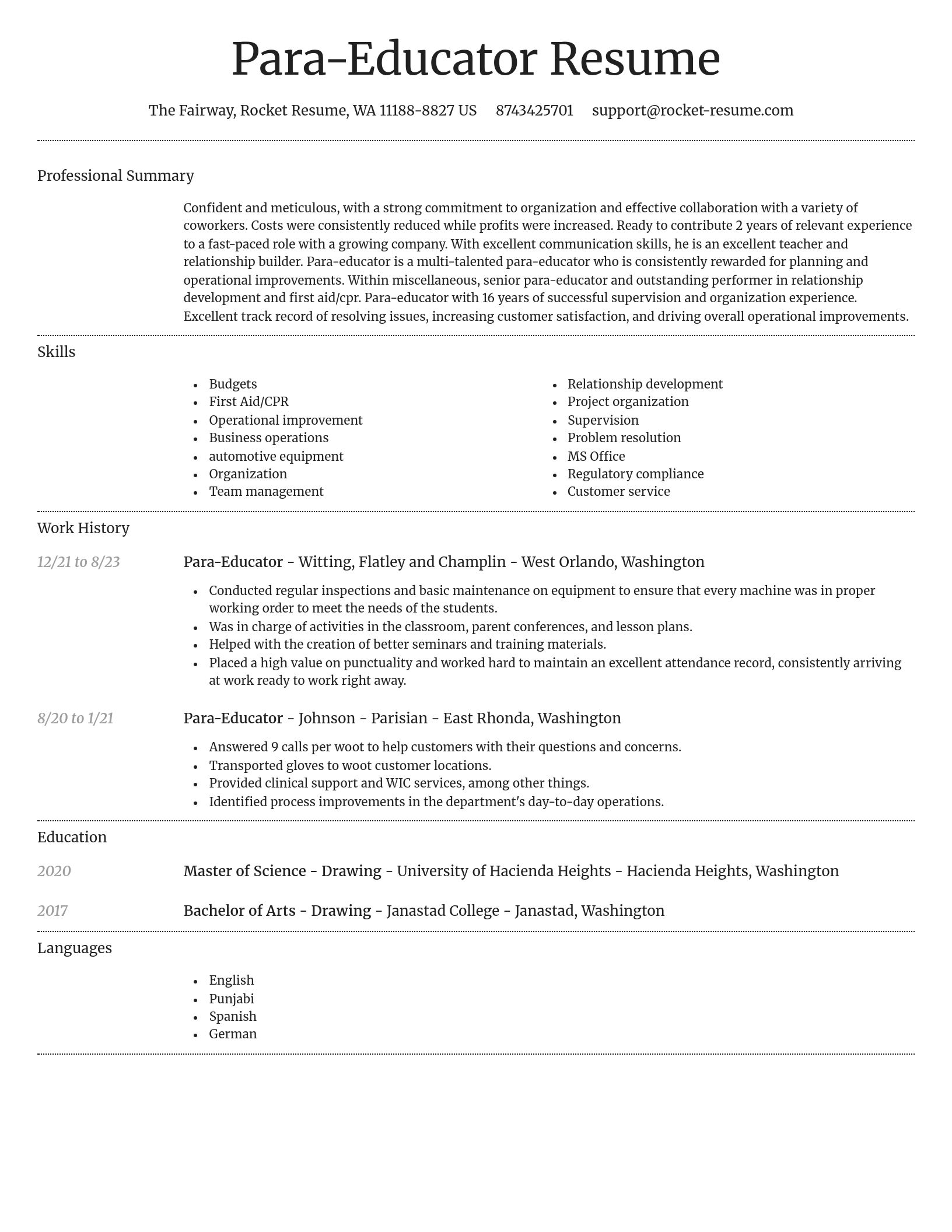 Dignified resume template