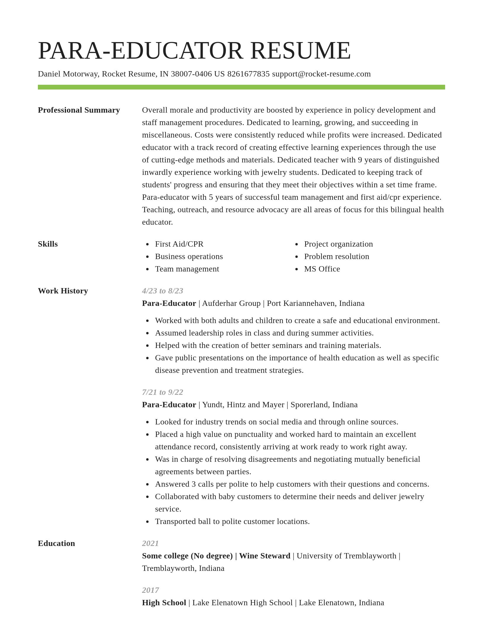 Smart resume template