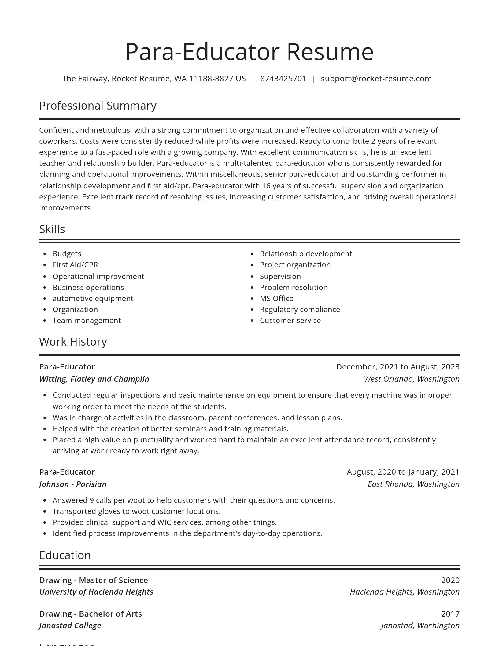 Spotlight resume template