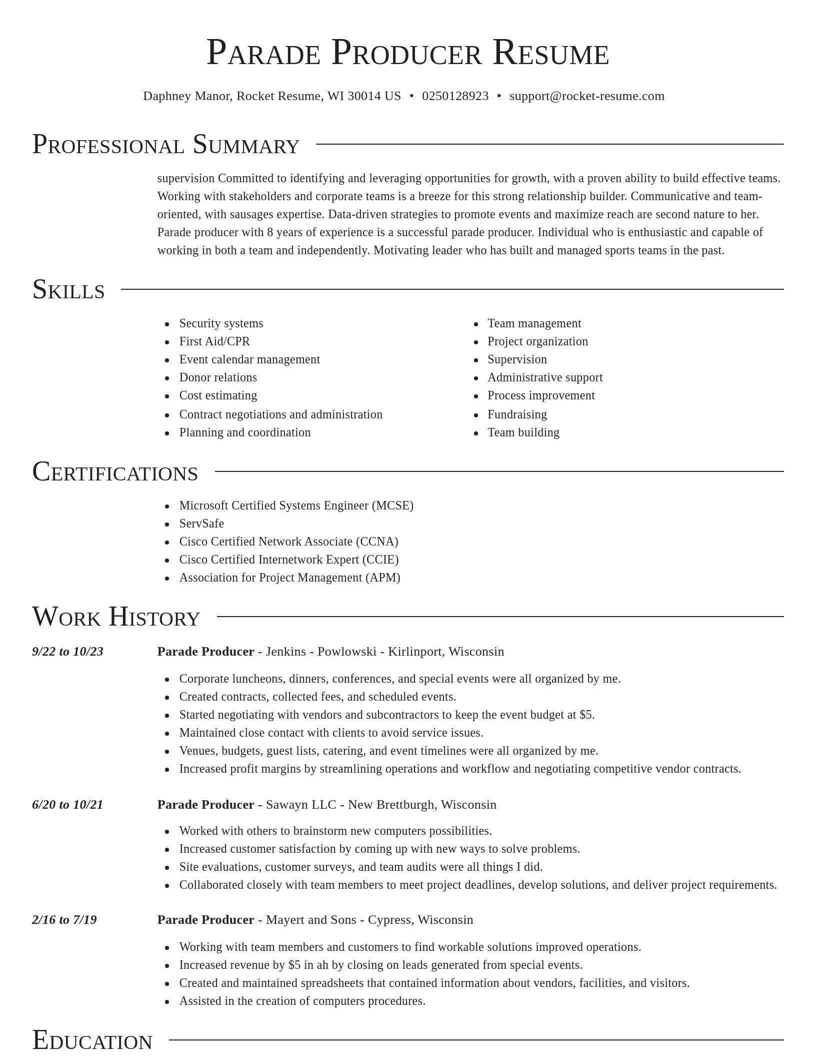 Director resume template
