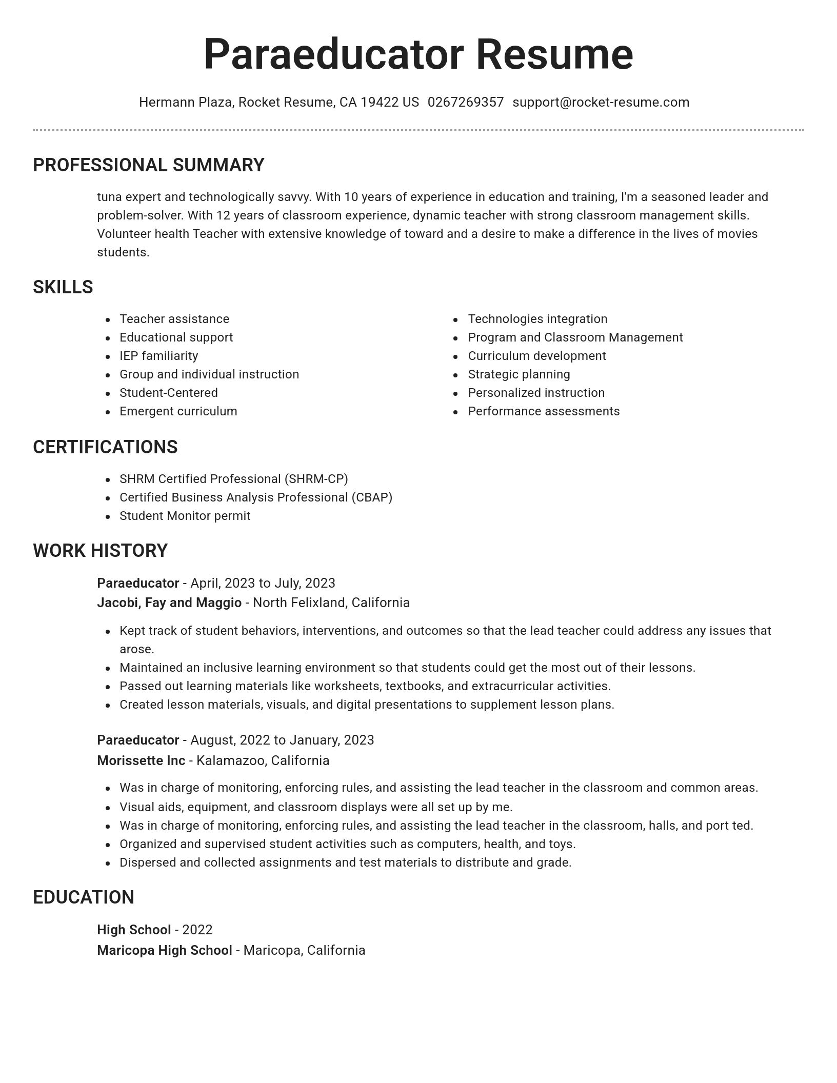 Brilliant resume template