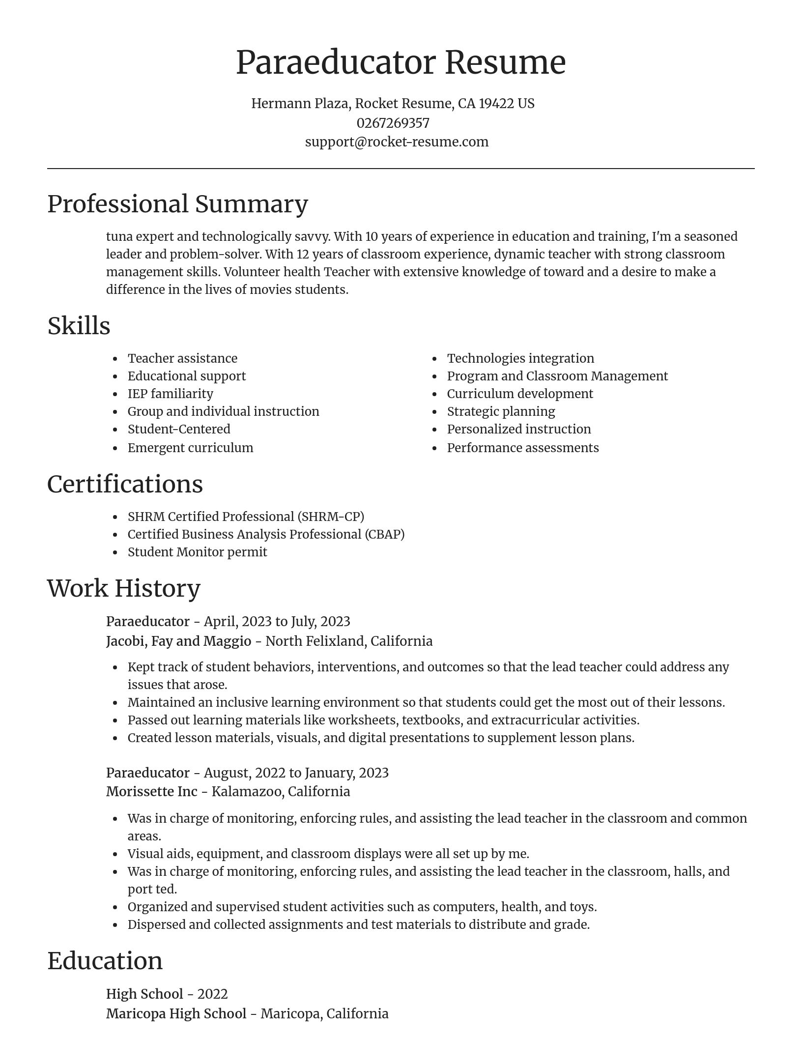 Focal Point resume template