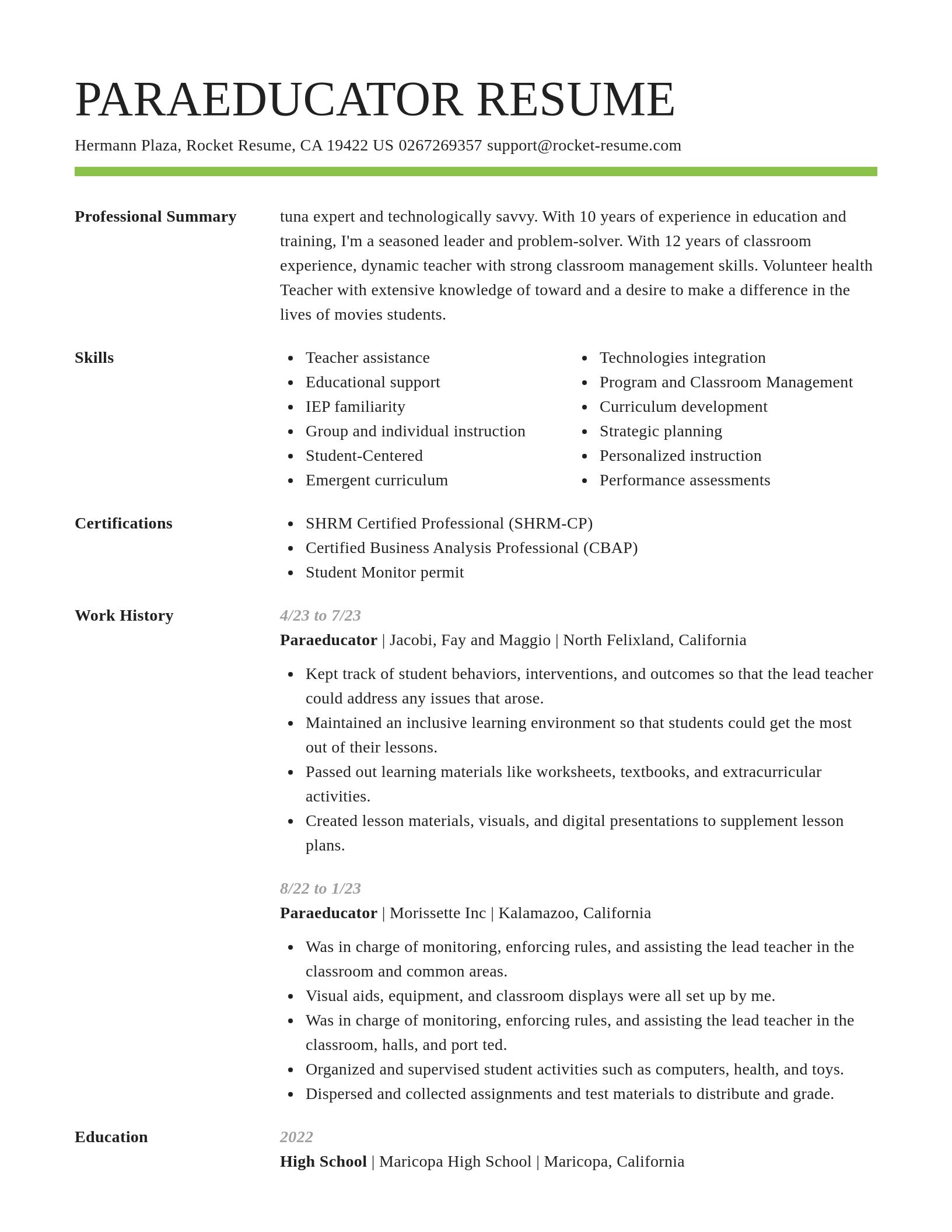 Smart resume template