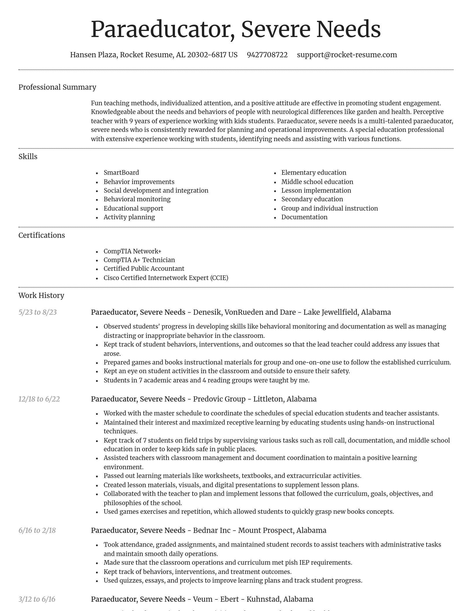 Dignified resume template