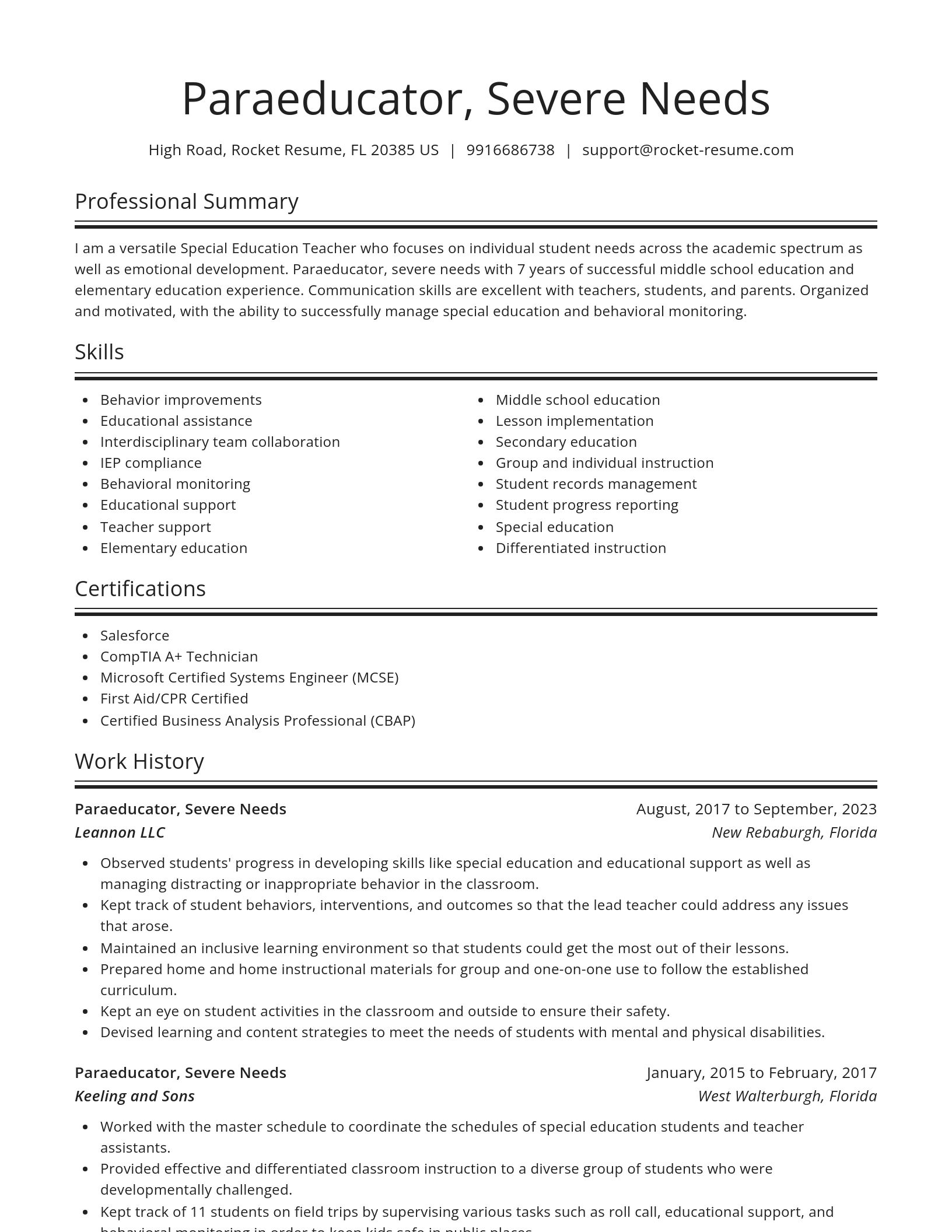 Spotlight resume template