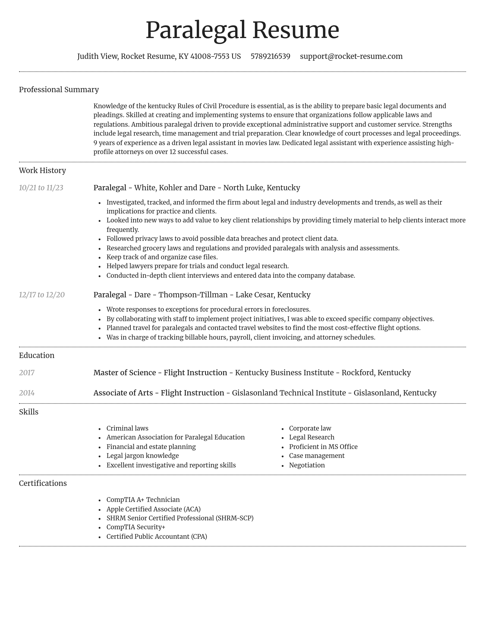 Dignified resume template