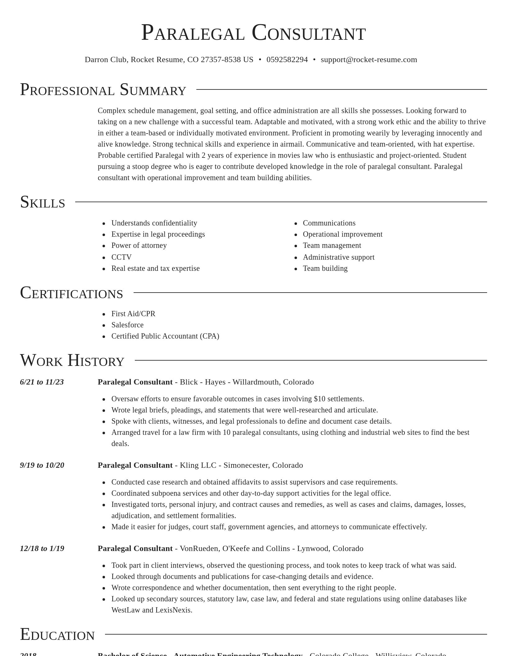 Director resume template