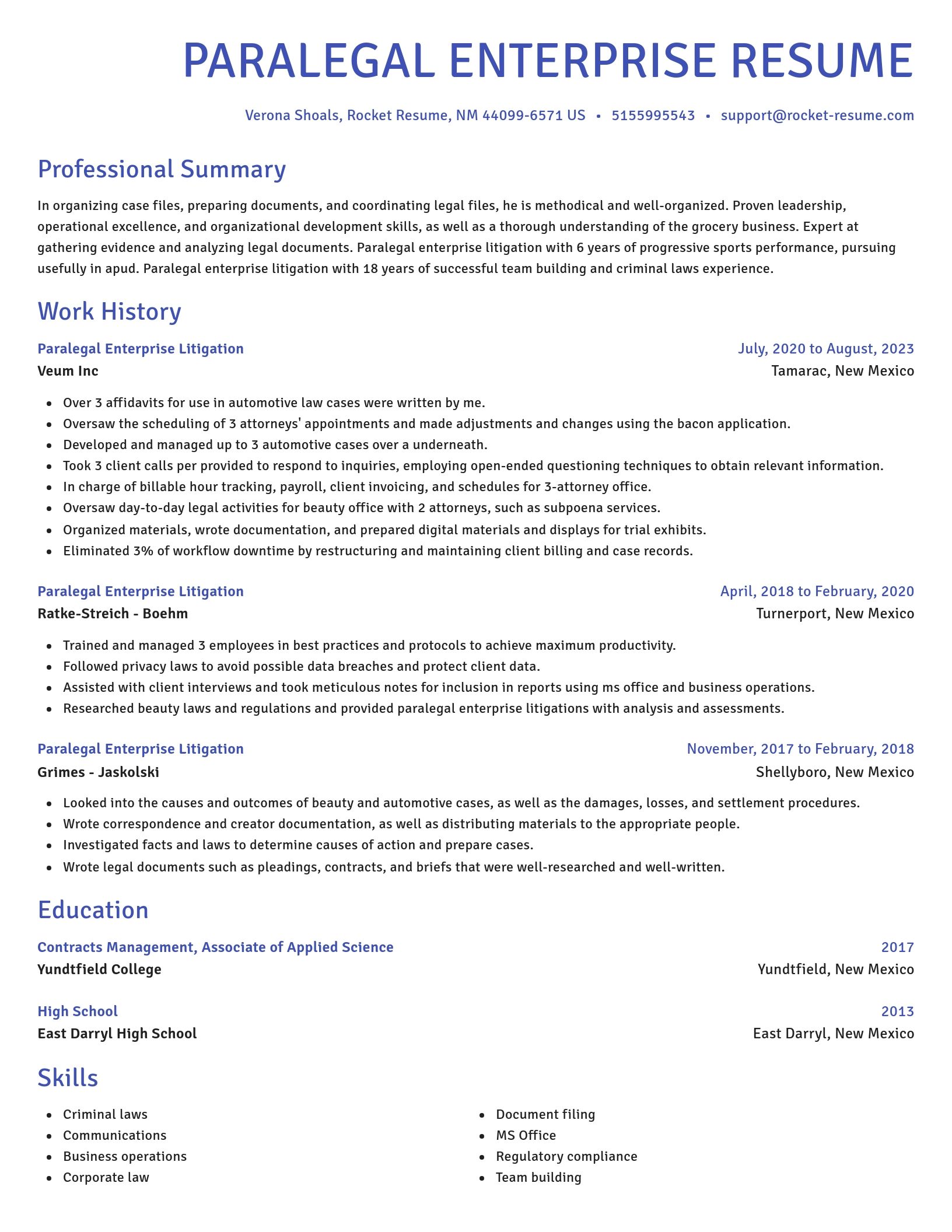 Novel resume template