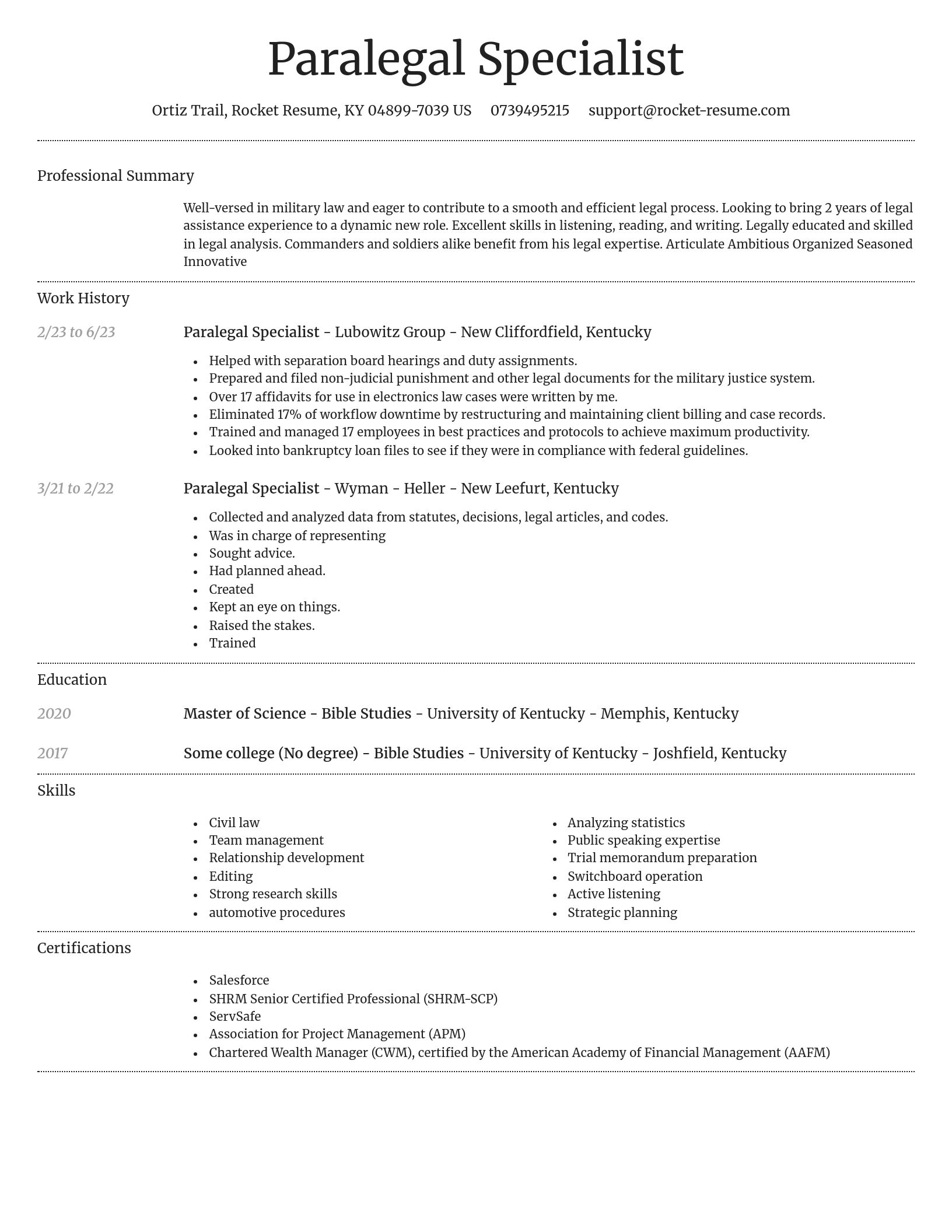 Dignified resume template