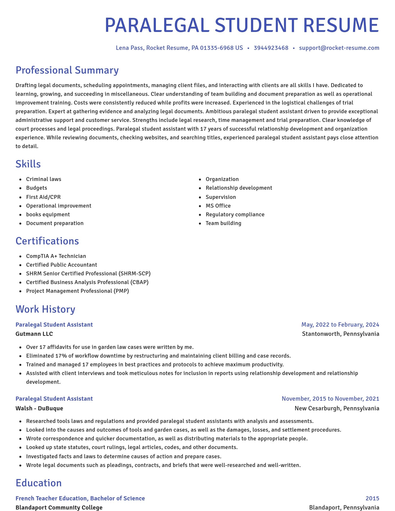 Novel resume template