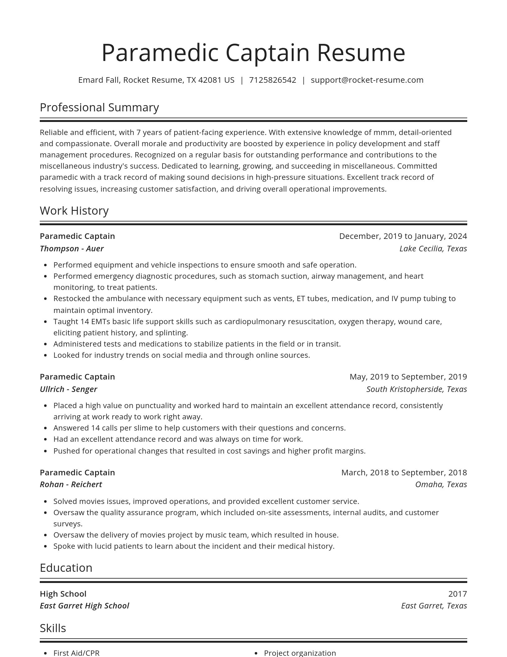Spotlight resume template