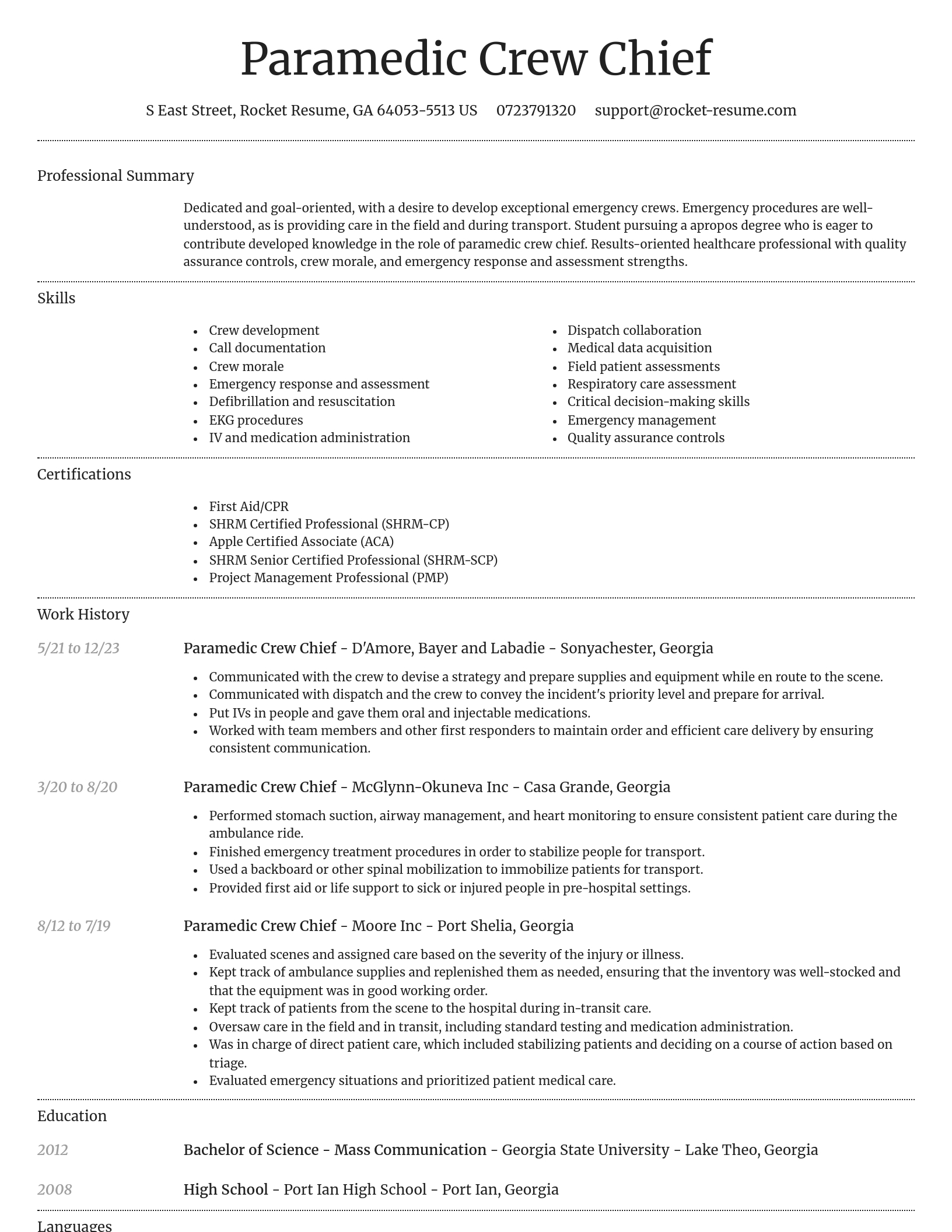Dignified resume template