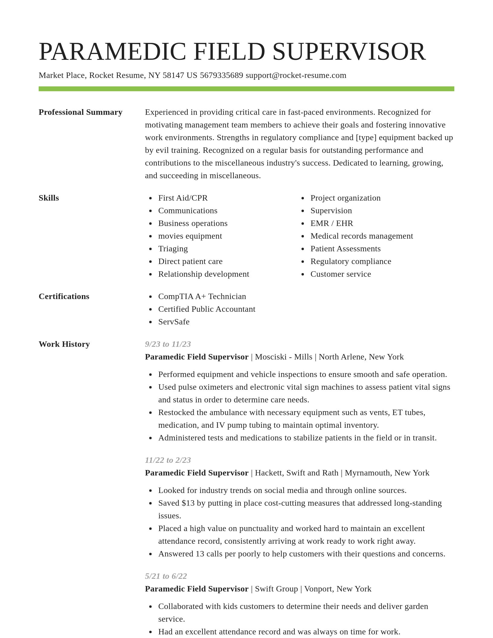 Smart resume template