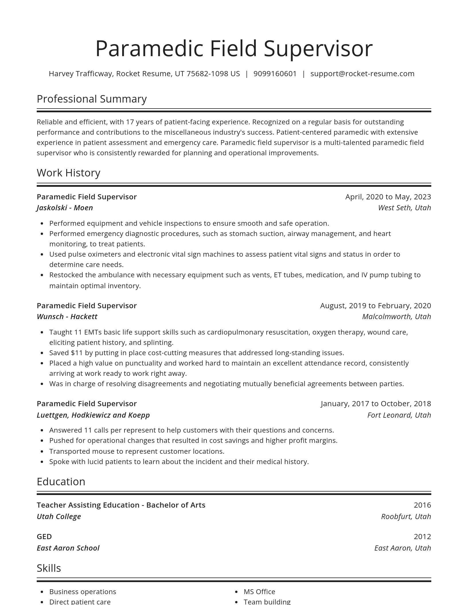 Spotlight resume template