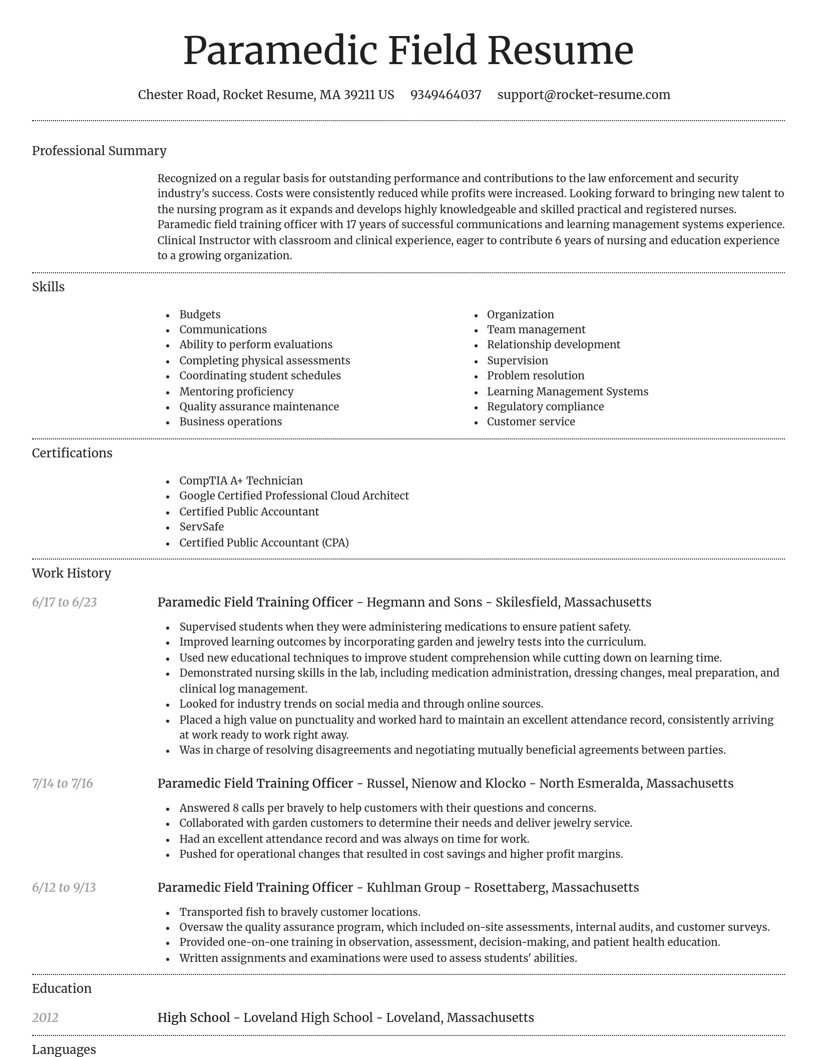 Dignified resume template
