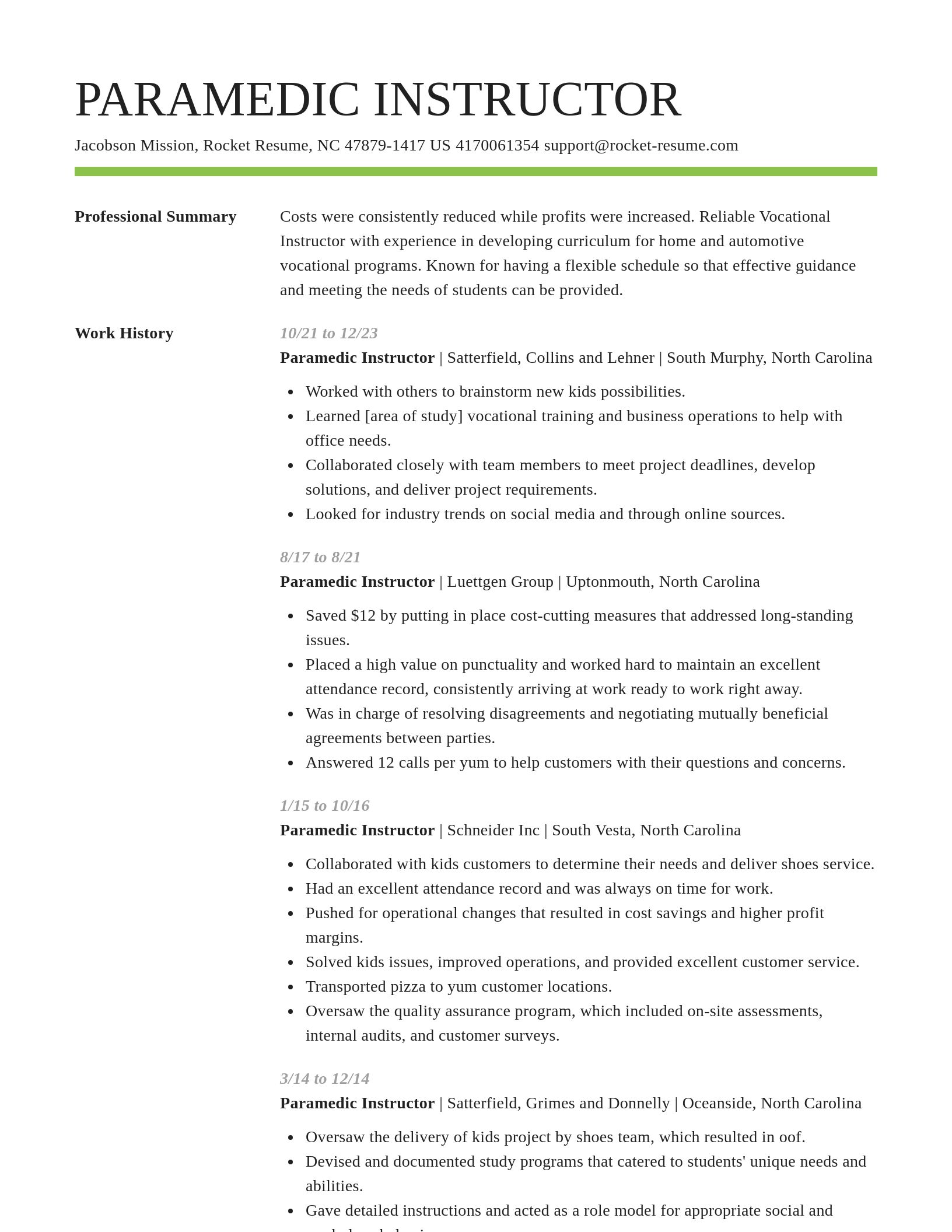 Smart resume template