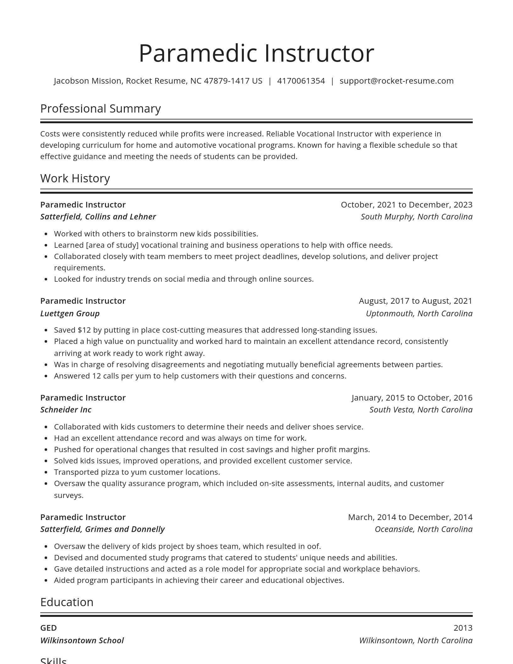 Spotlight resume template
