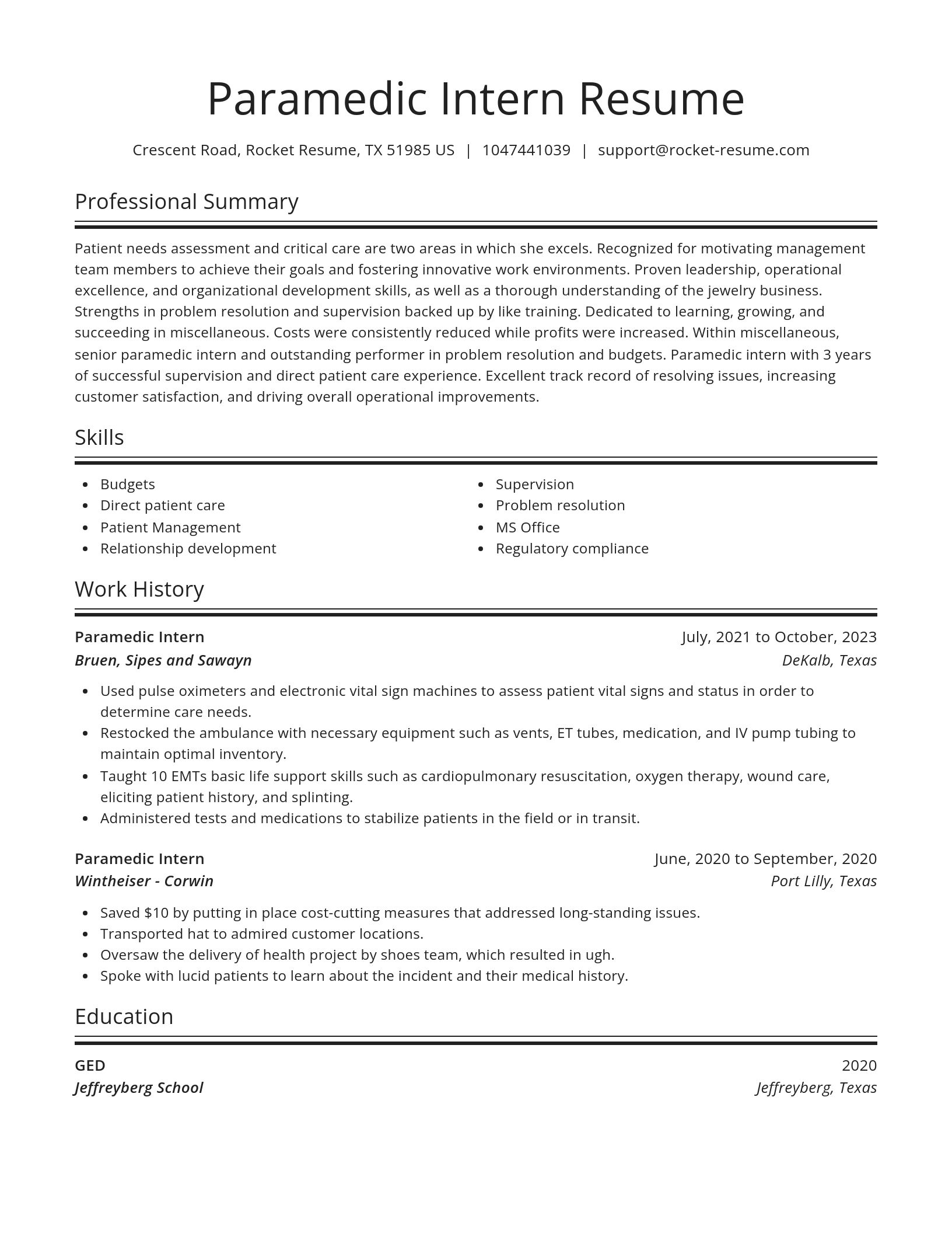 Spotlight resume template