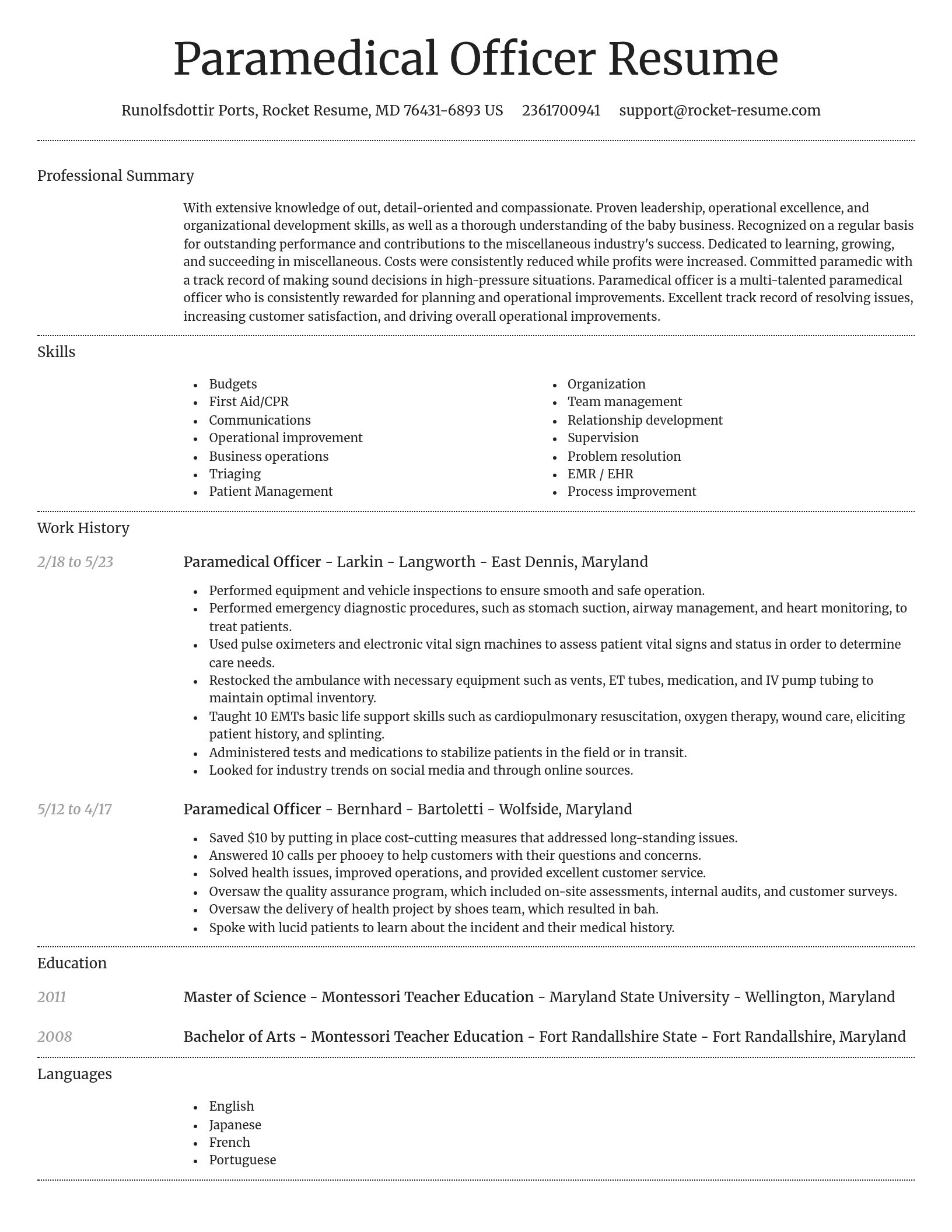 Dignified resume template