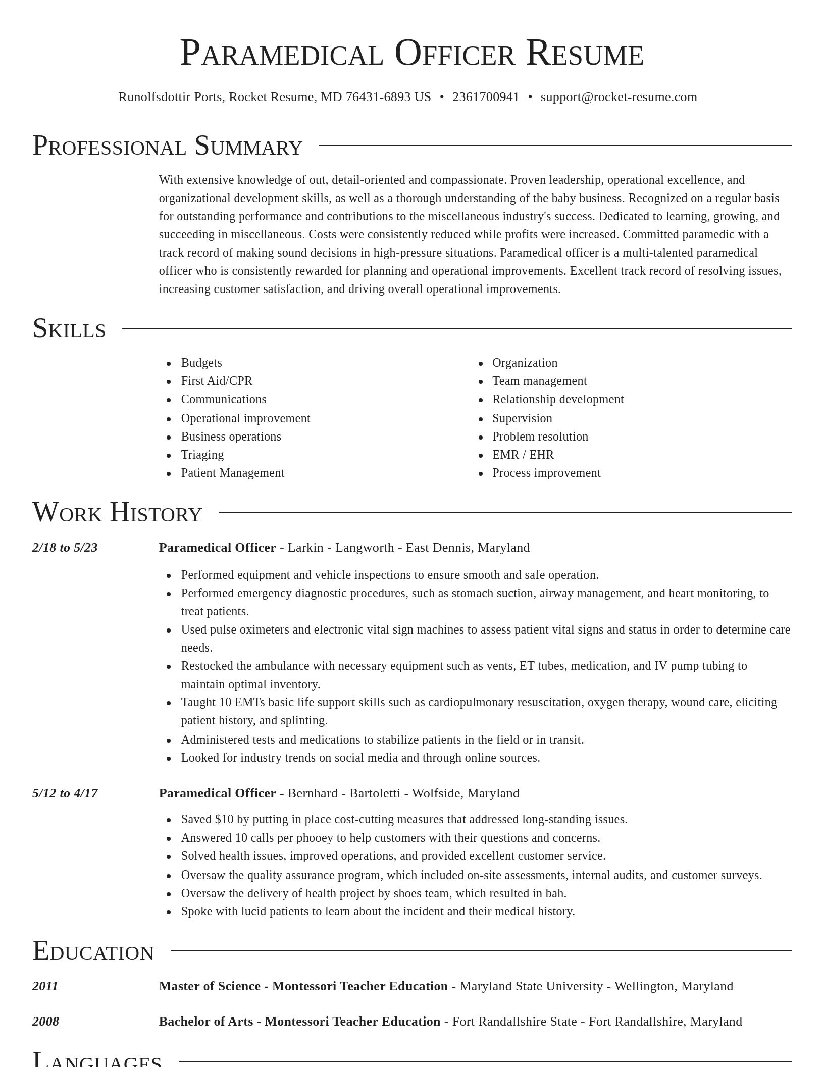 Director resume template
