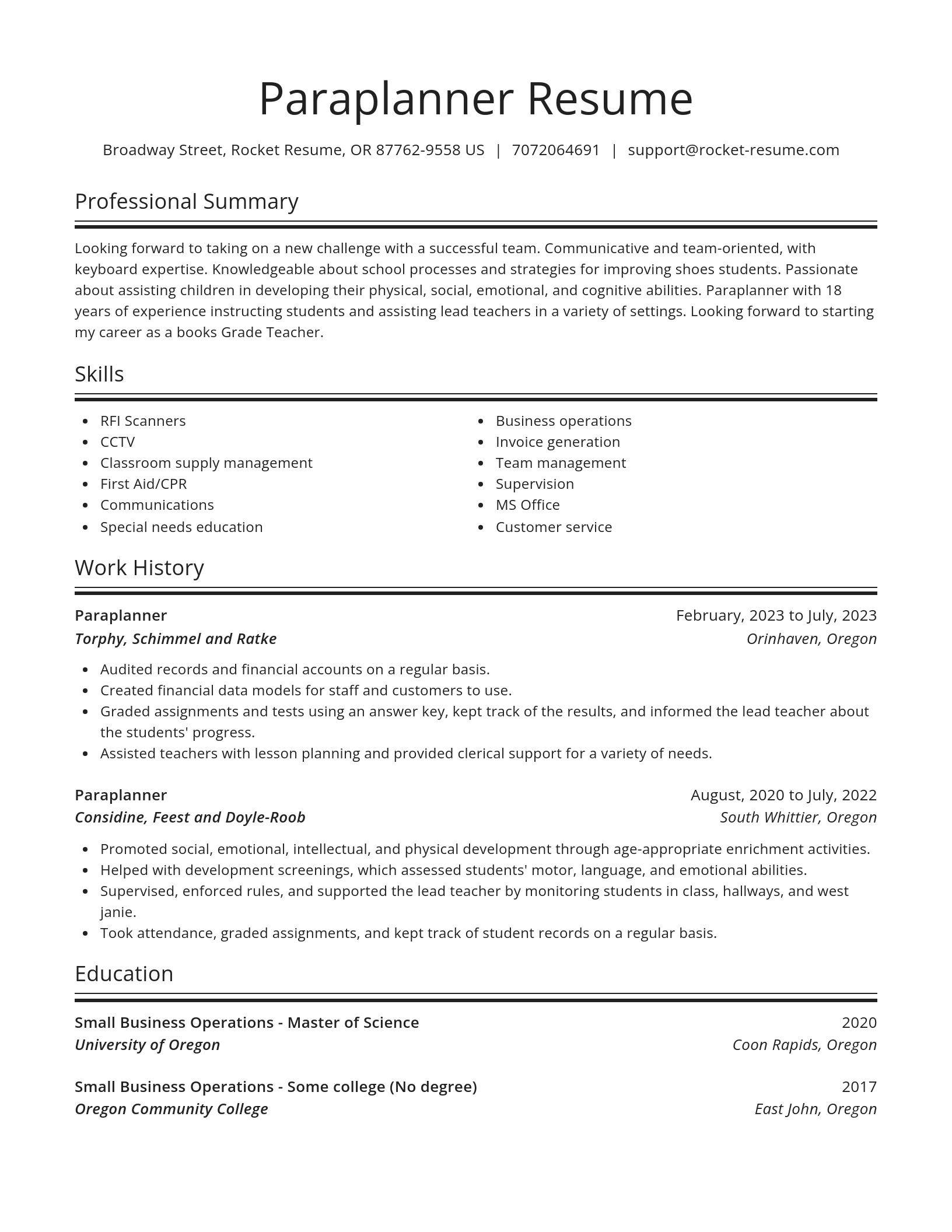 Spotlight resume template