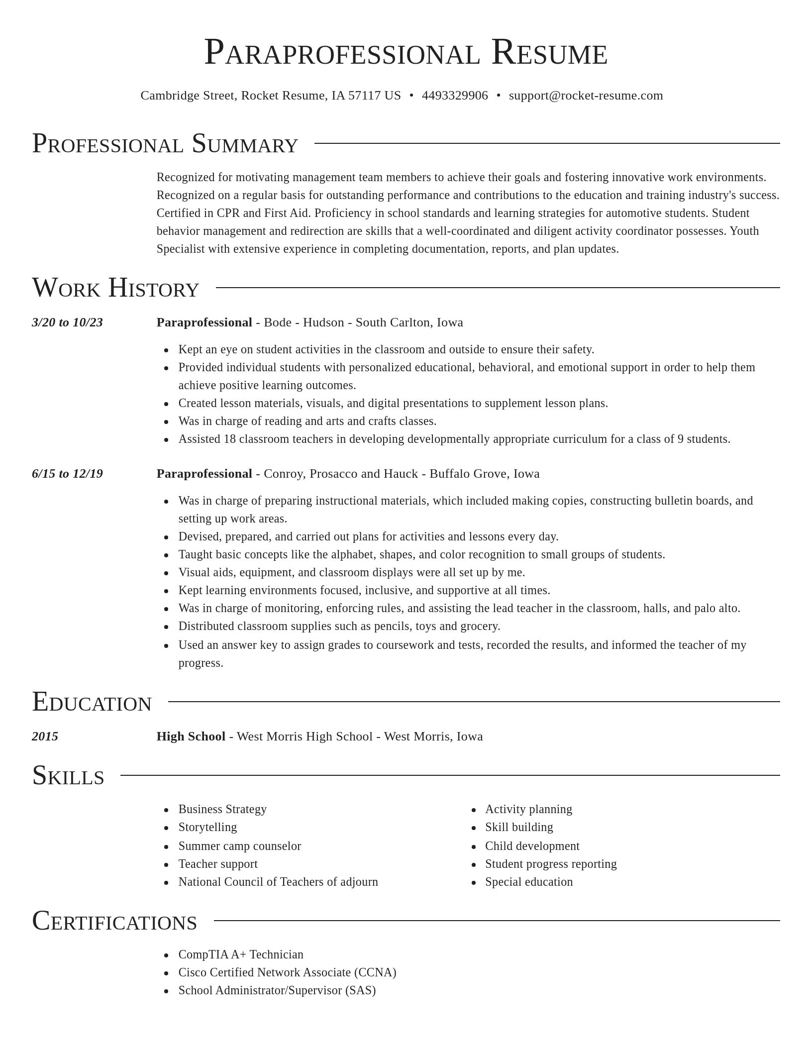 Director resume template